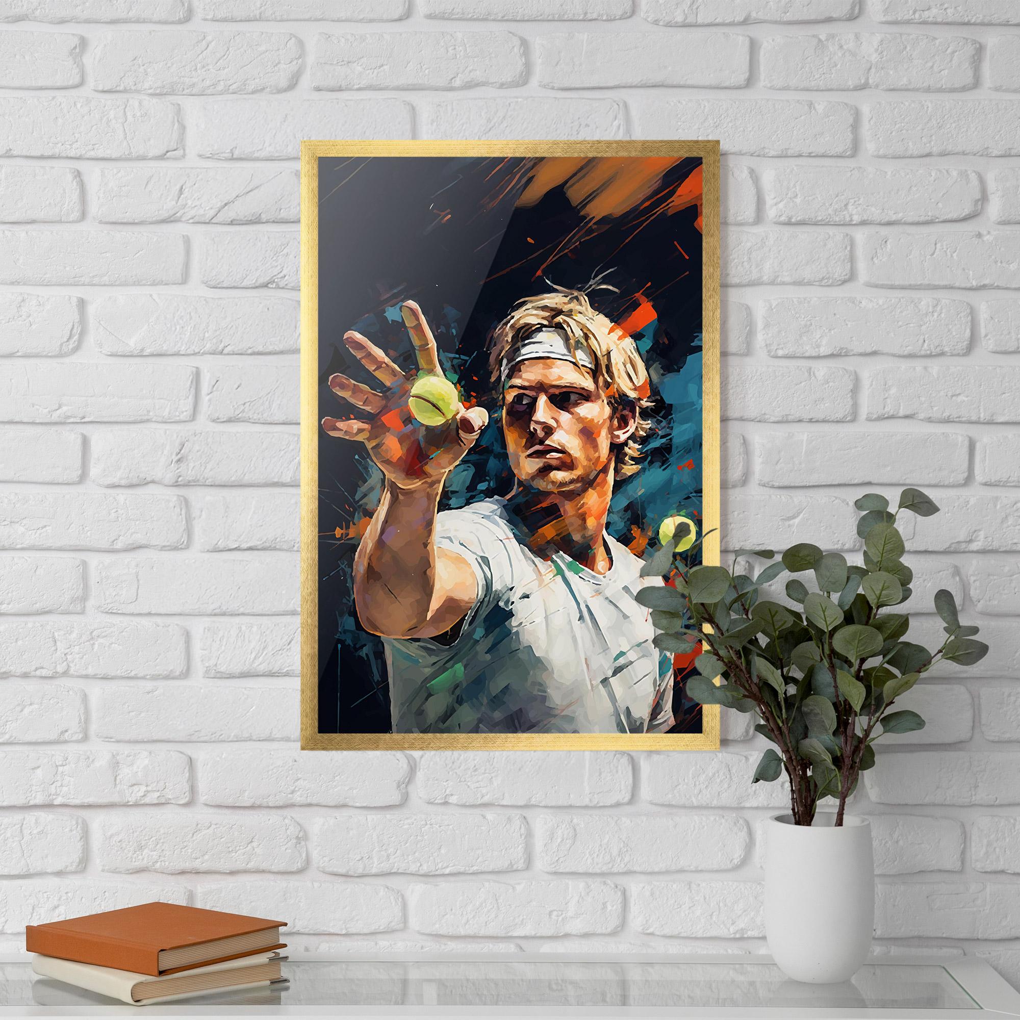 Gerahmte Poster Tennis Player Art mockup 5