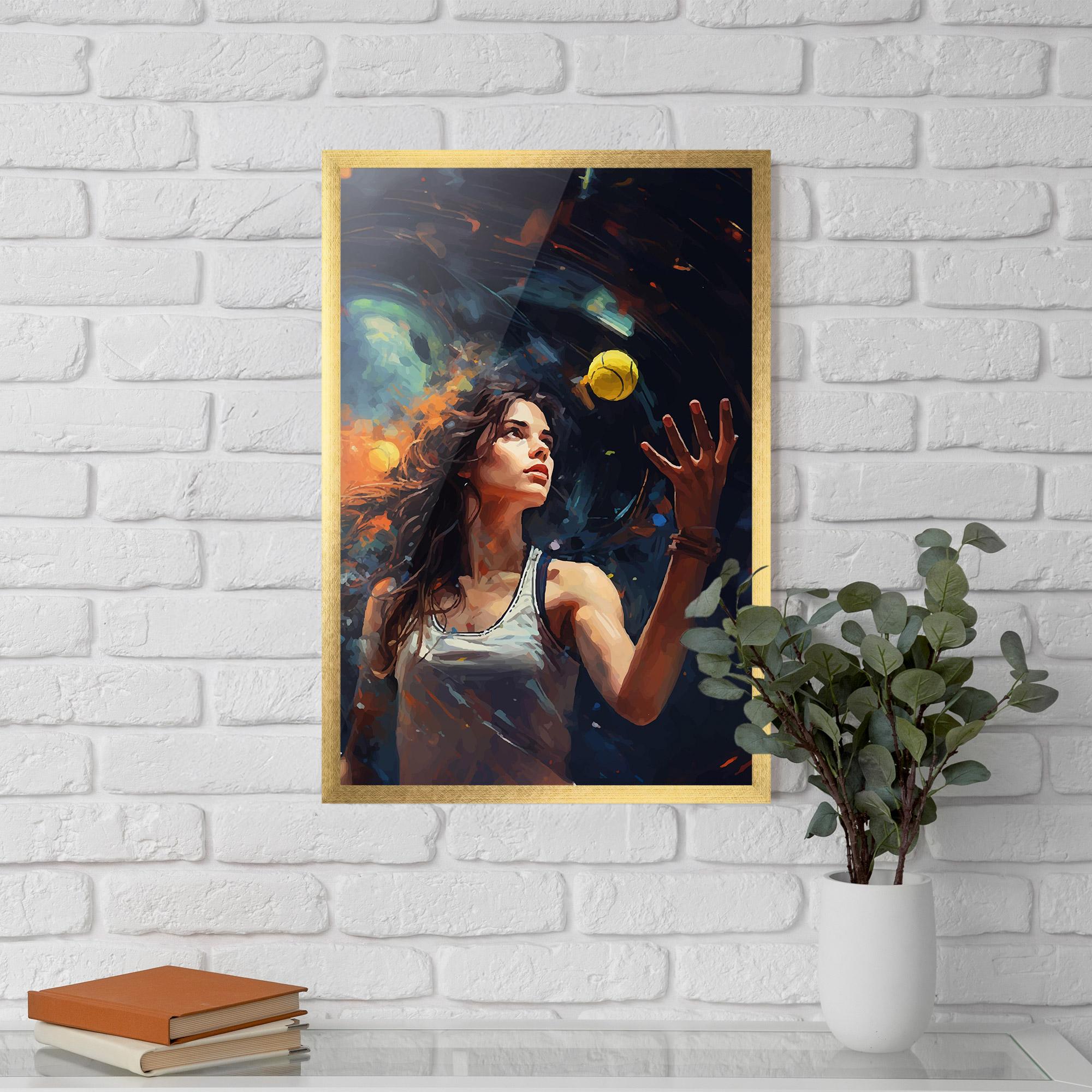 Gerahmte Poster Tennis Pretty Girl mockup 5