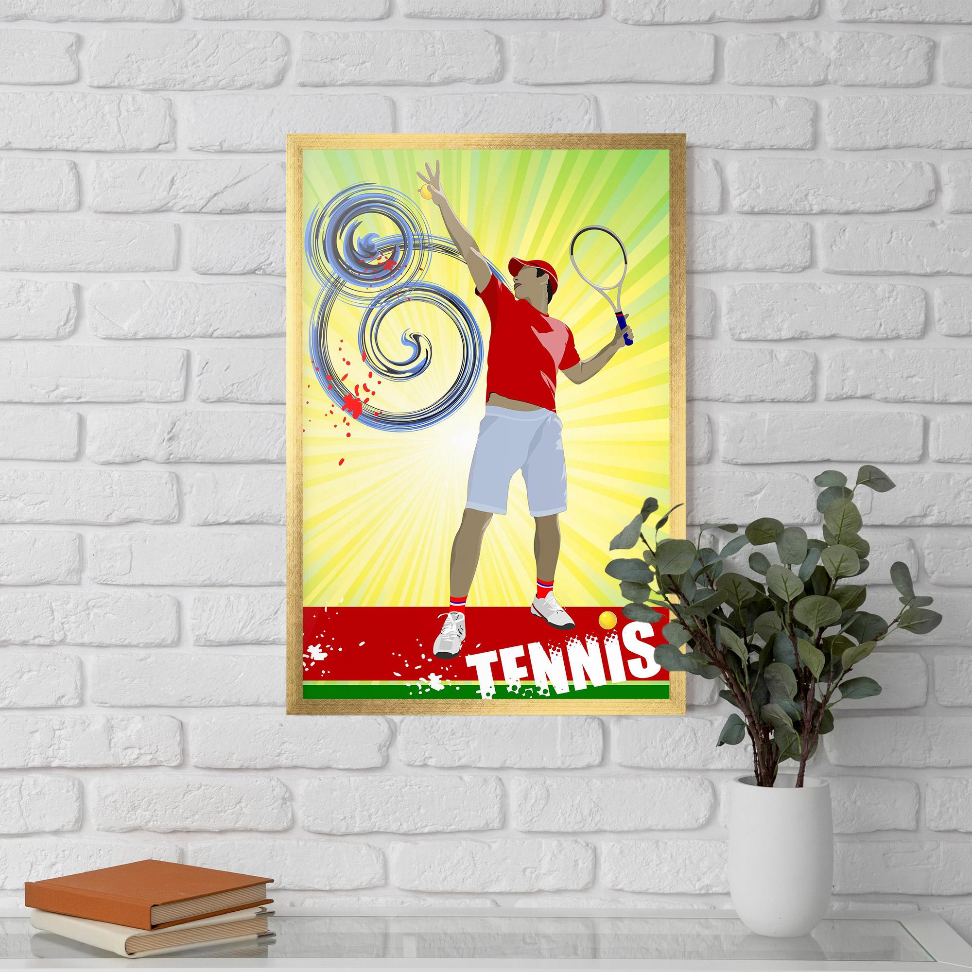 Gerahmte Poster Tennis Spiral mockup 5
