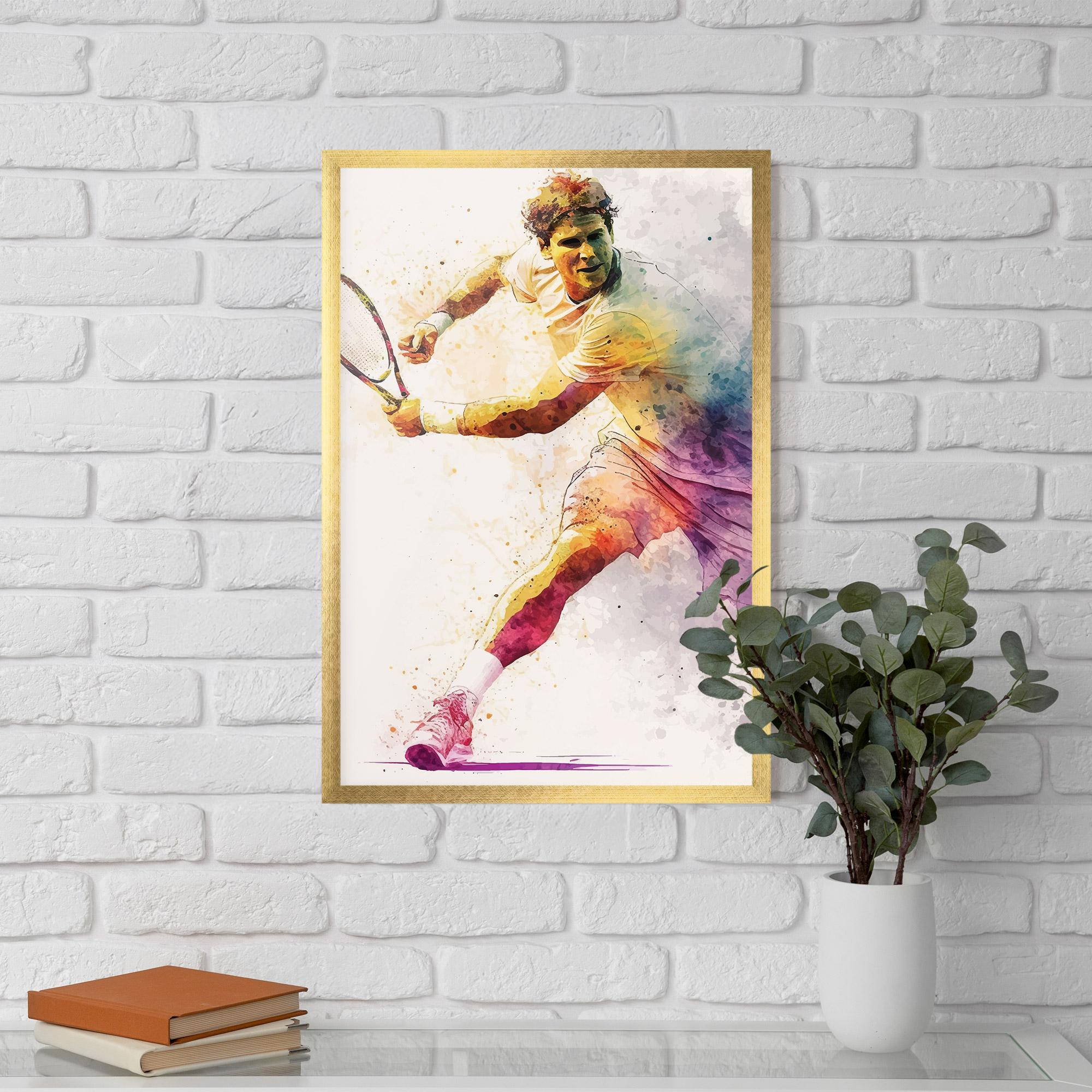 Gerahmte Poster Watercolor Tennis mockup 5