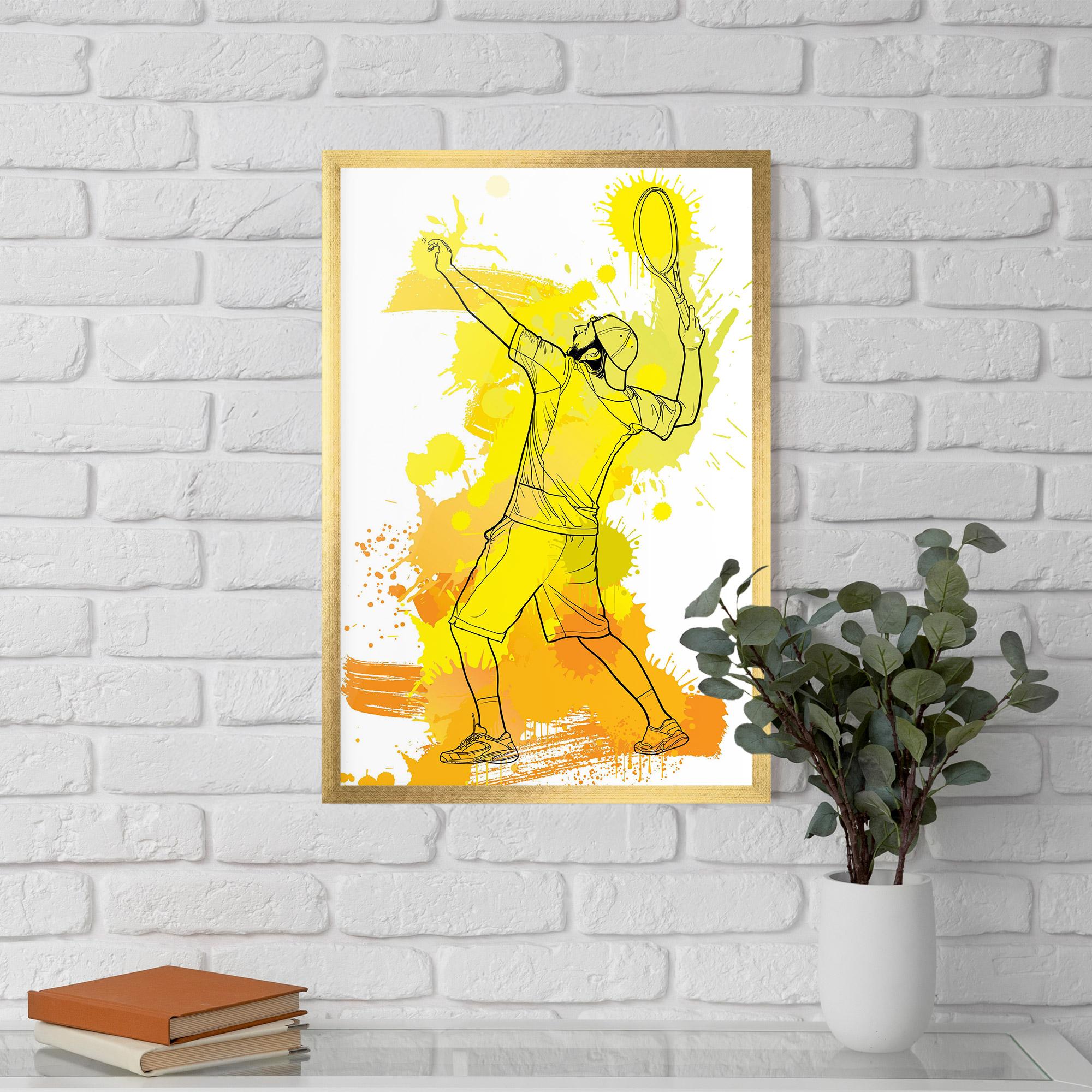 Gerahmte Poster Yellow Art Tennis mockup 5