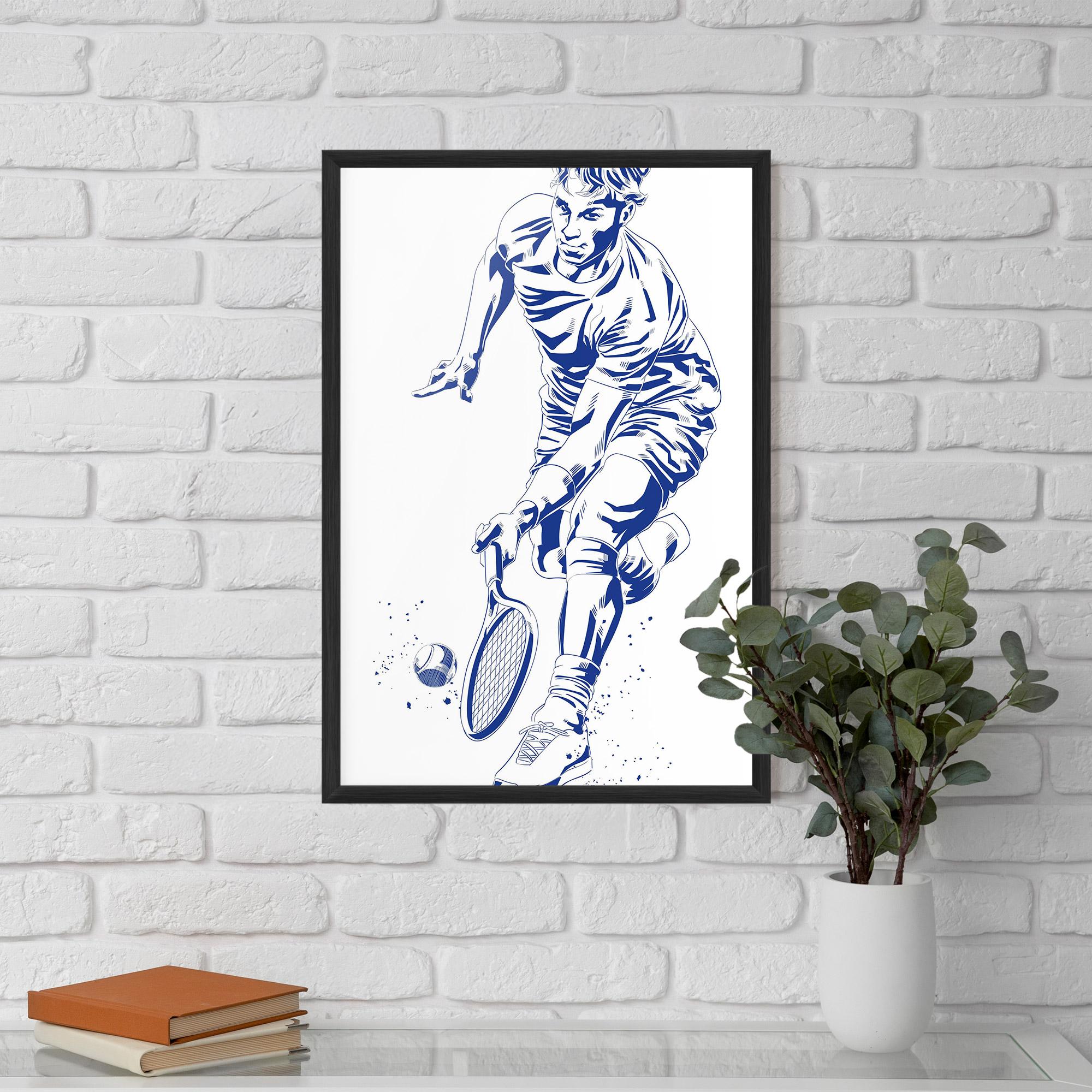 Gerahmte Poster Blue Tennis mockup 5