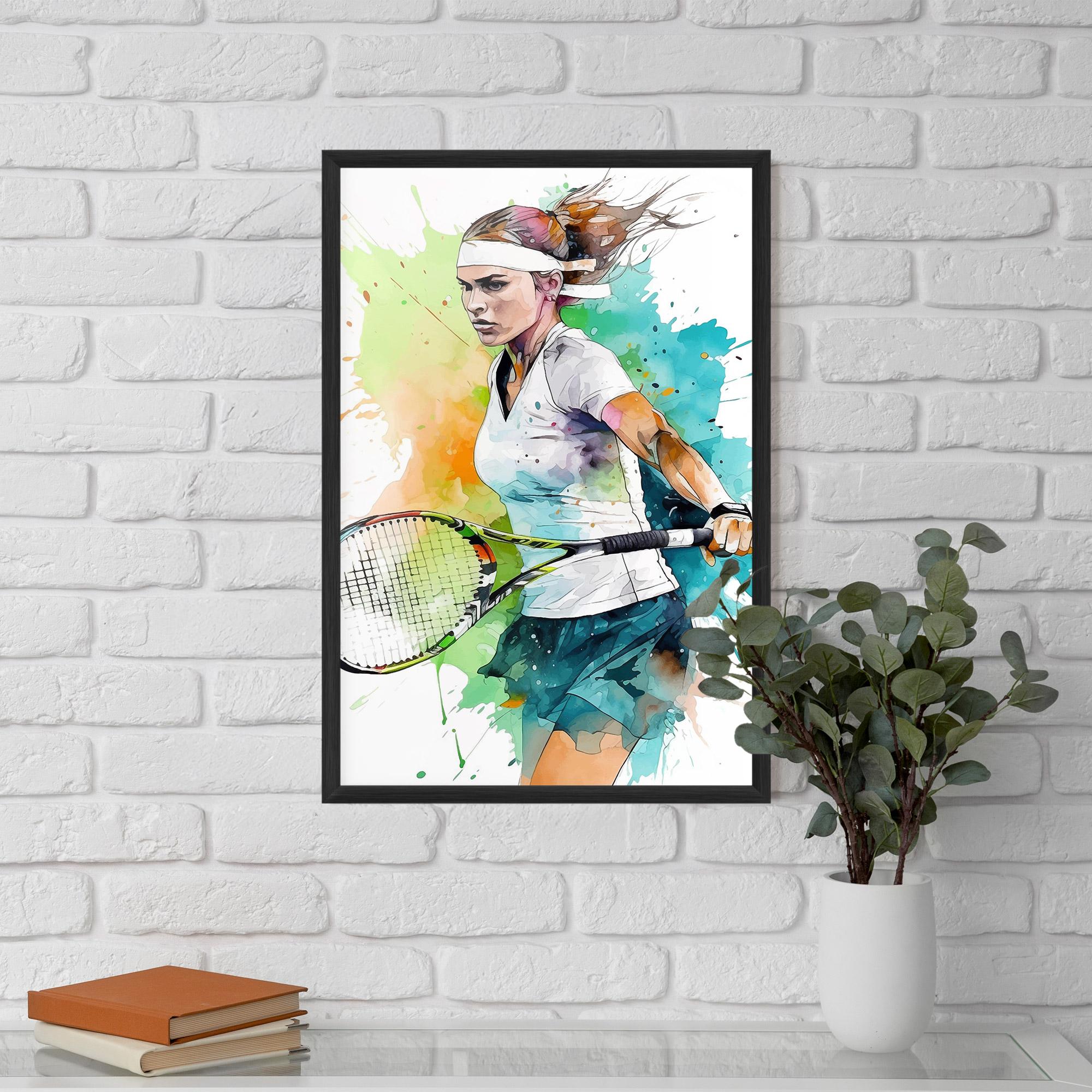 Gerahmte Poster Green Blue Tennis mockup 5