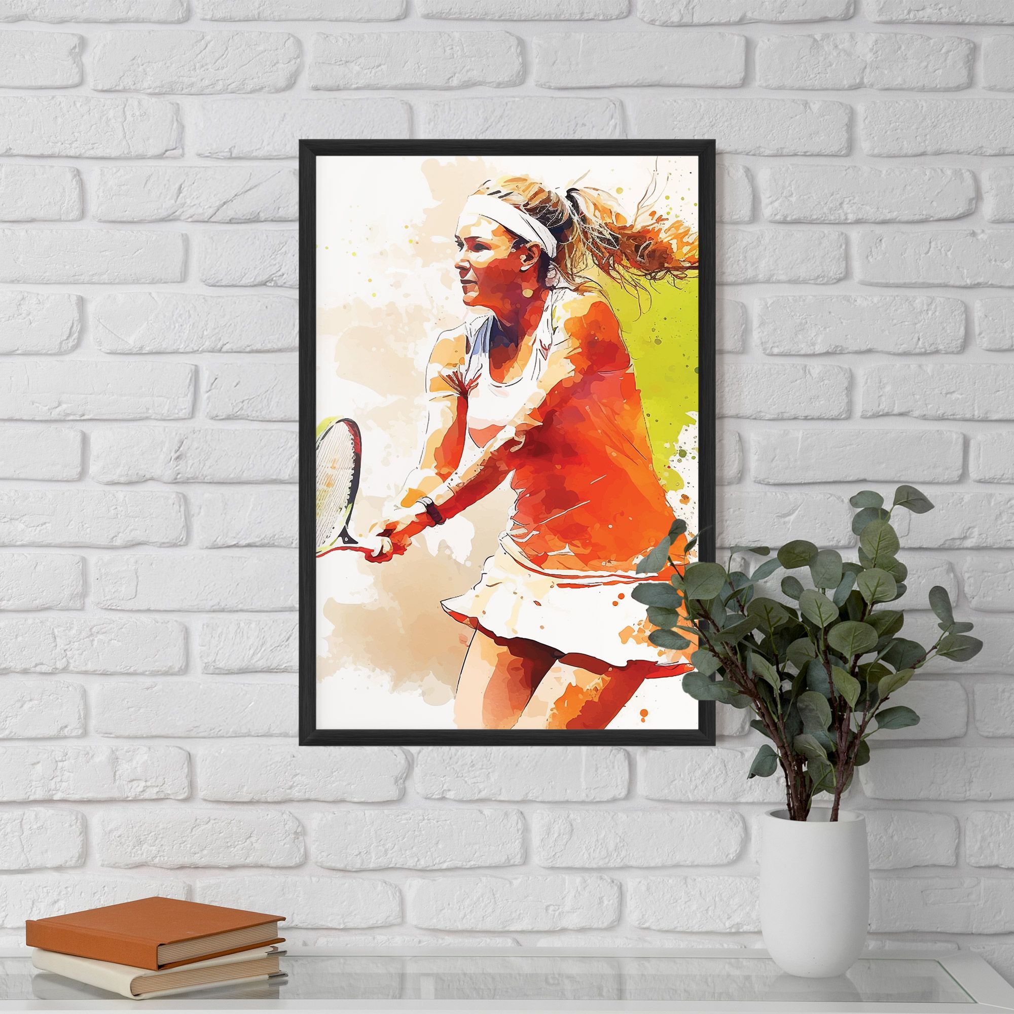 Orange Watercolor Tennis mockup 5