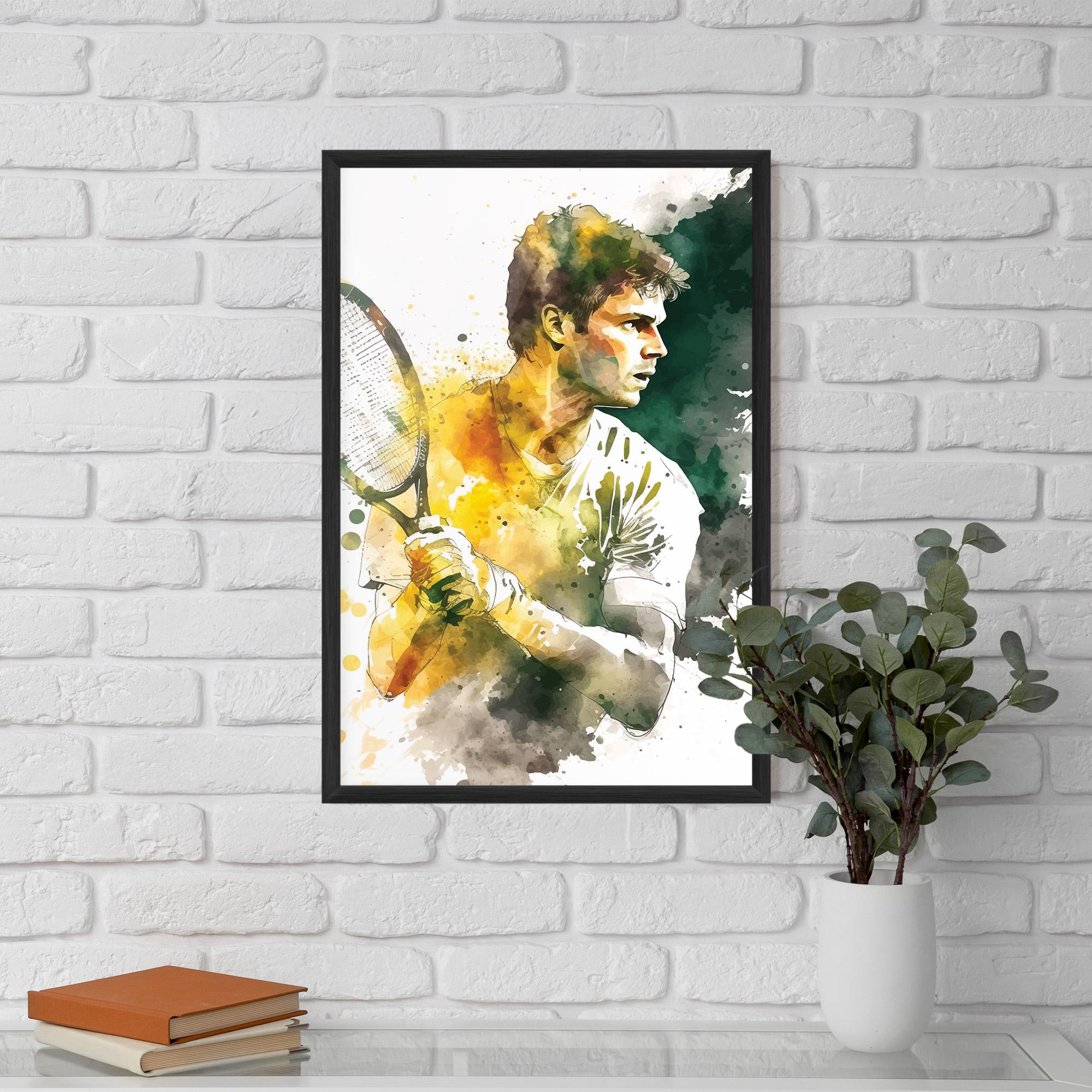 Gerahmte Poster Player Watercolor mockup 5