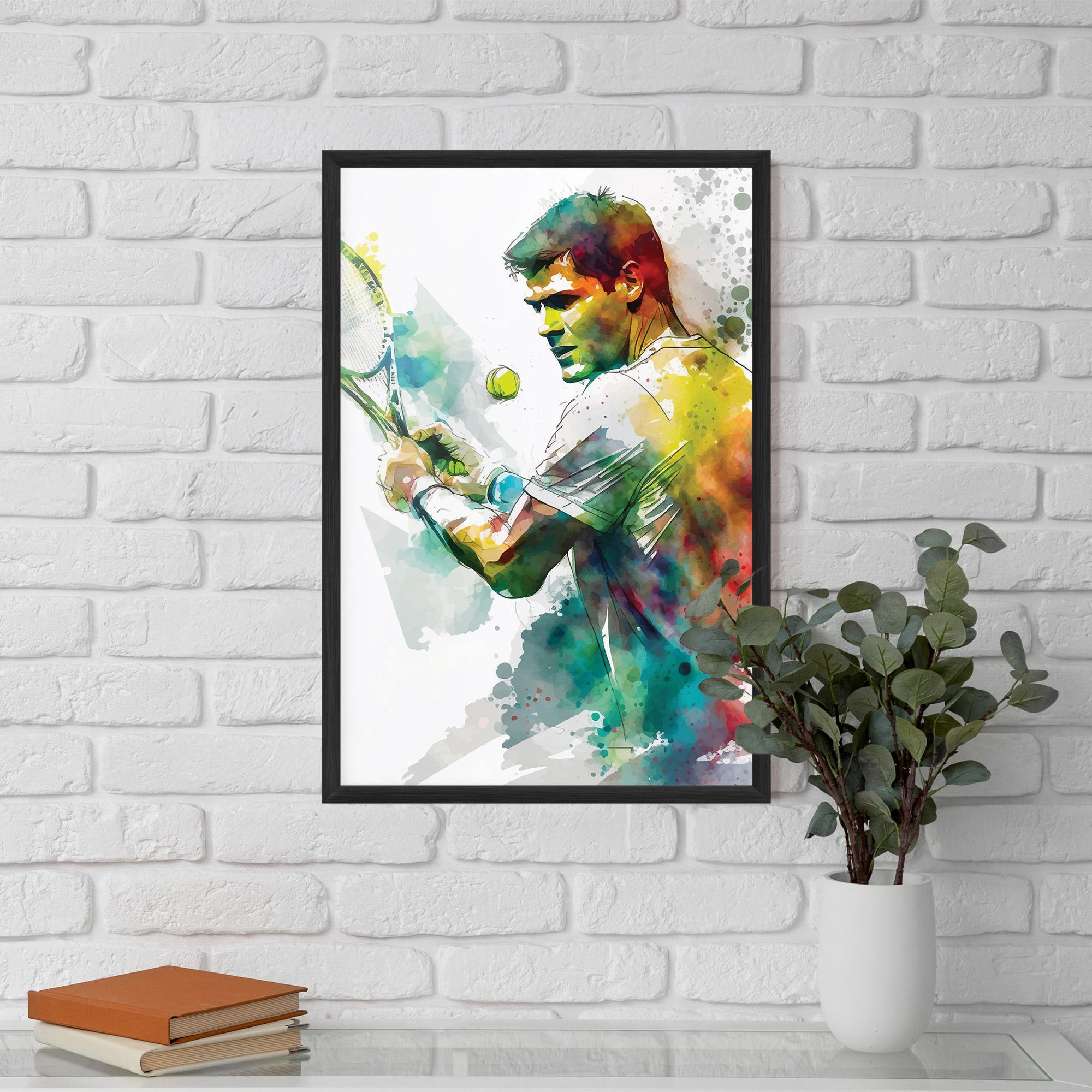 Gerahmte Poster Tenis Watercolor mockup 5