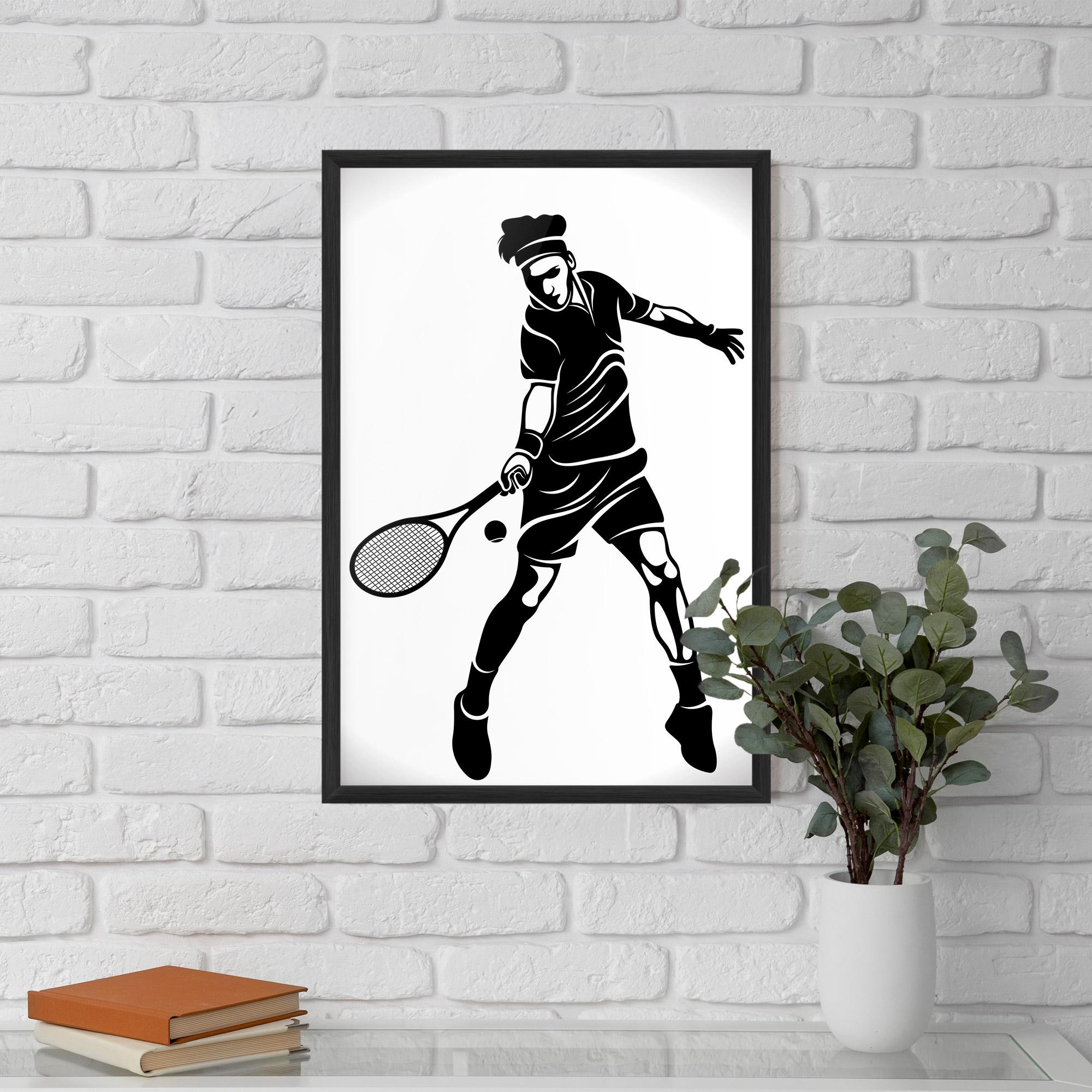Gerahmte Poster Tennis Player Line mockup 5