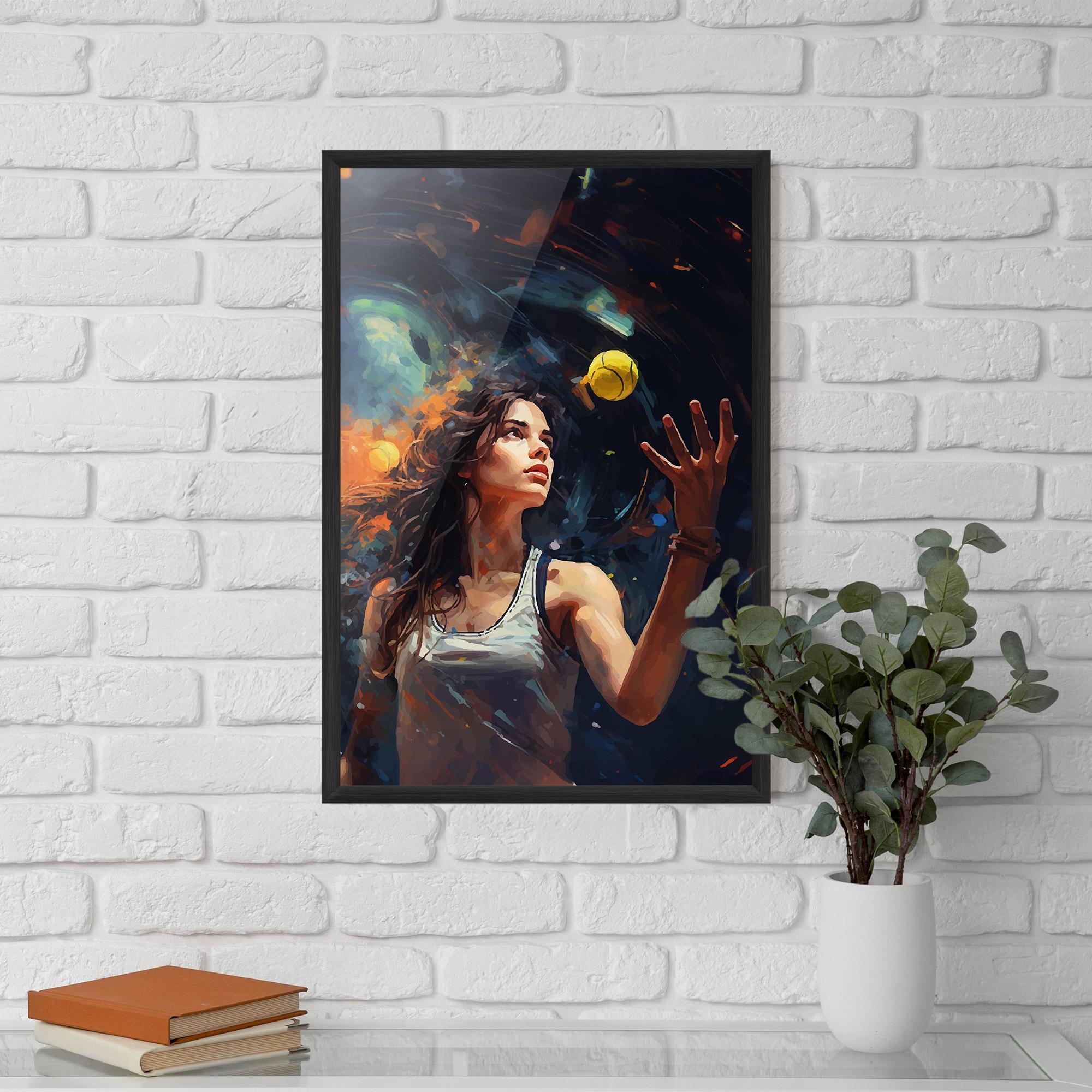 Gerahmte Poster Tennis Pretty Girl mockup 5