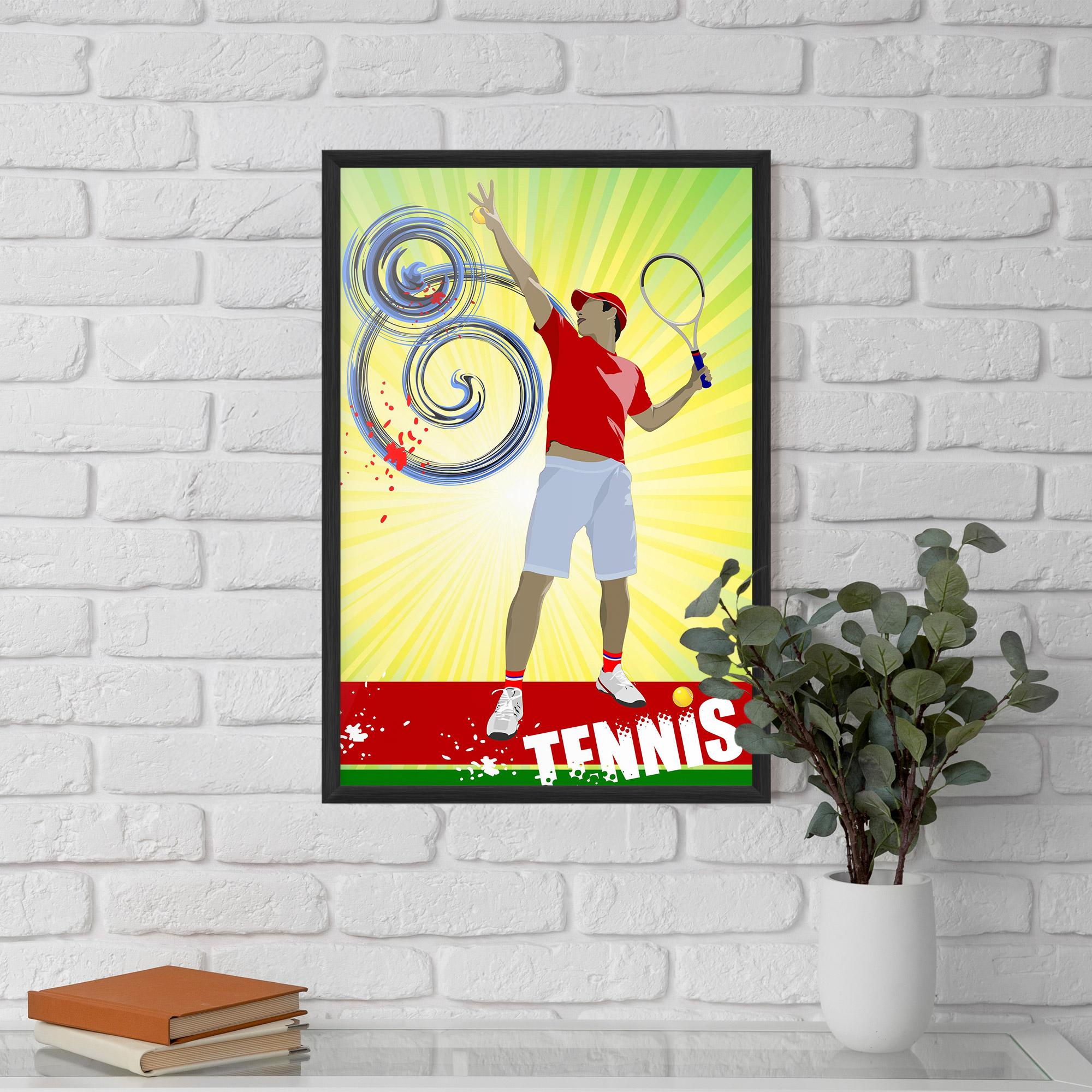 Gerahmte Poster Tennis Spiral mockup 5