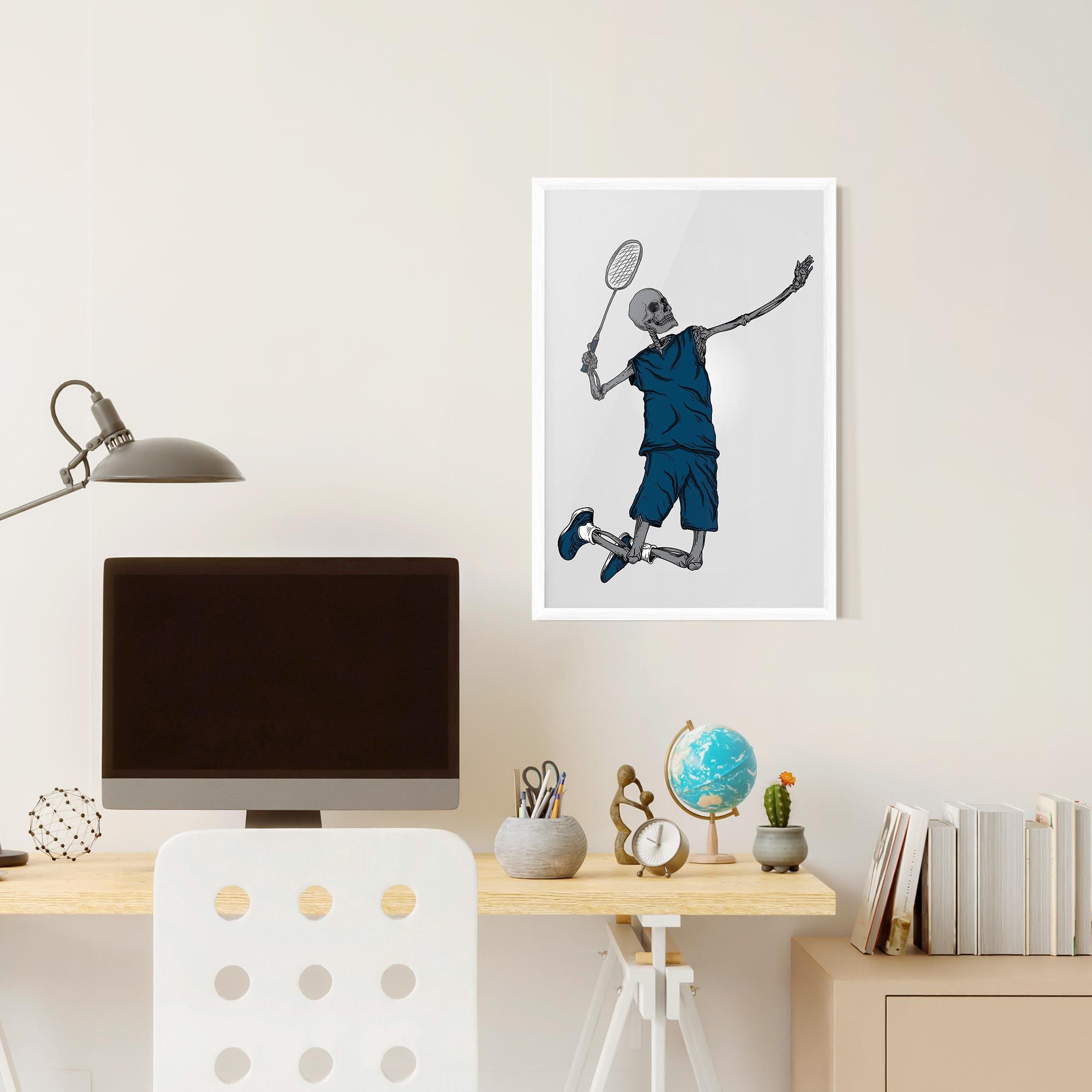 Gerahmte Poster Blue Skull Tennis mockup 6