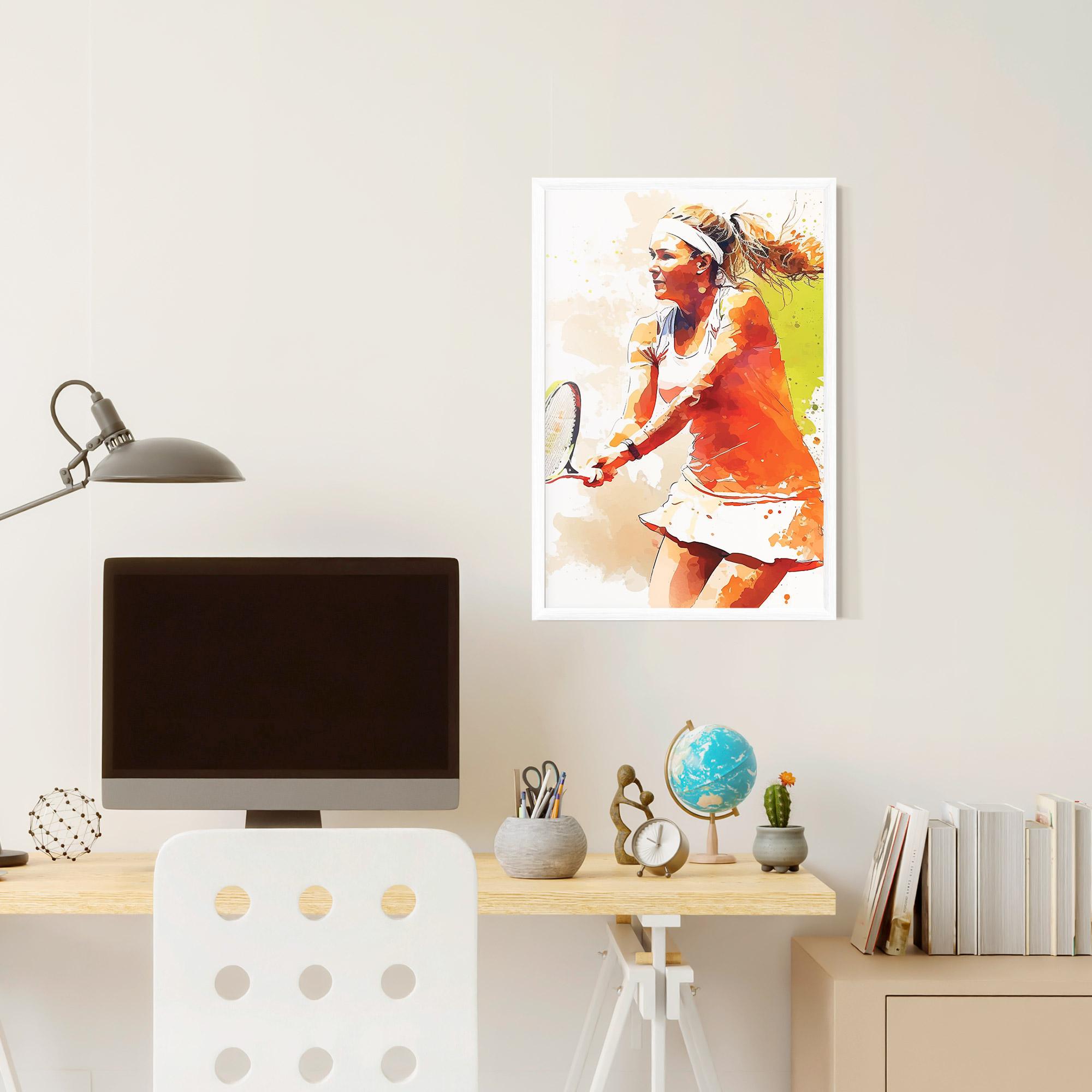 Gerahmte Poster Orange Watercolor Tennis mockup 6