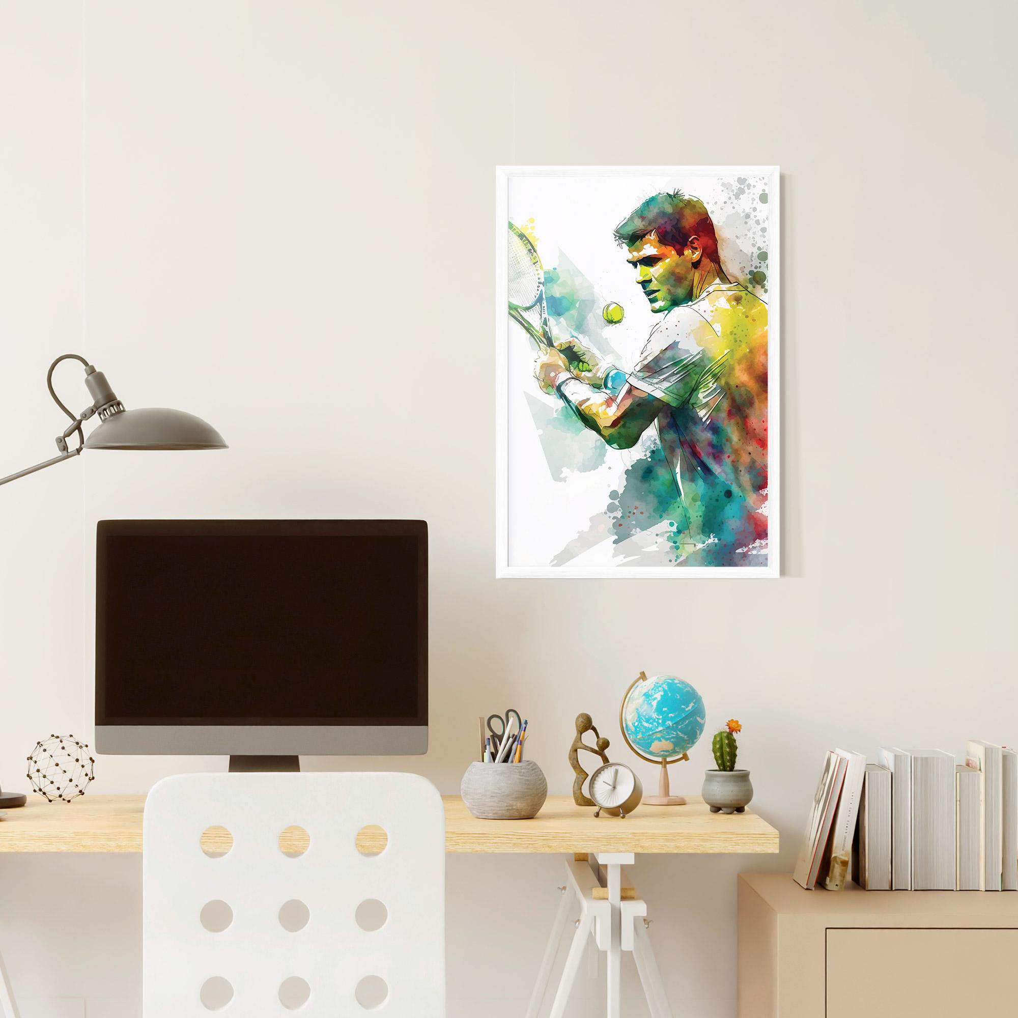Gerahmte Poster Tenis Watercolor mockup 6