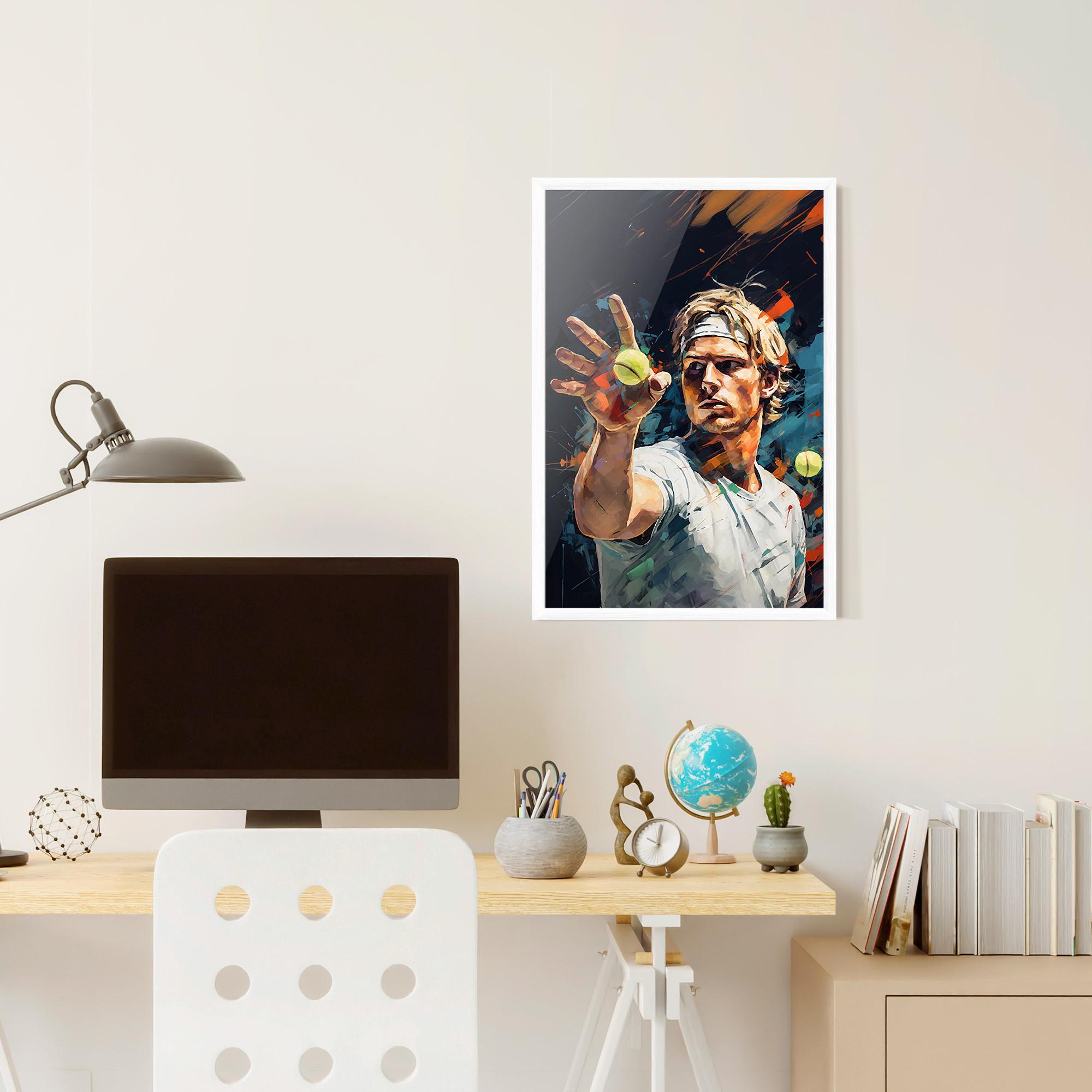 Gerahmte Poster Tennis Player Art mockup 6