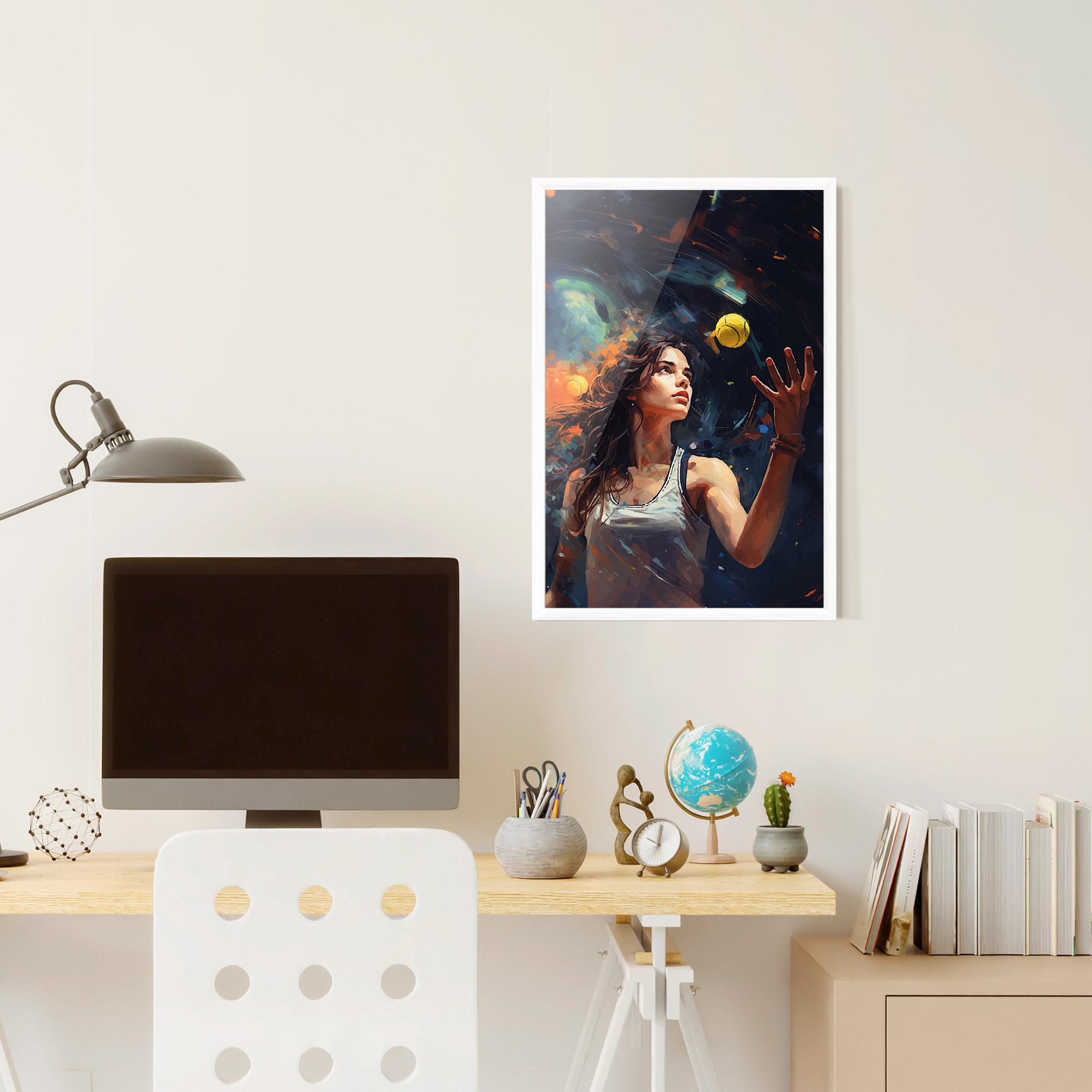 Gerahmte Poster Tennis Pretty Girl mockup 6