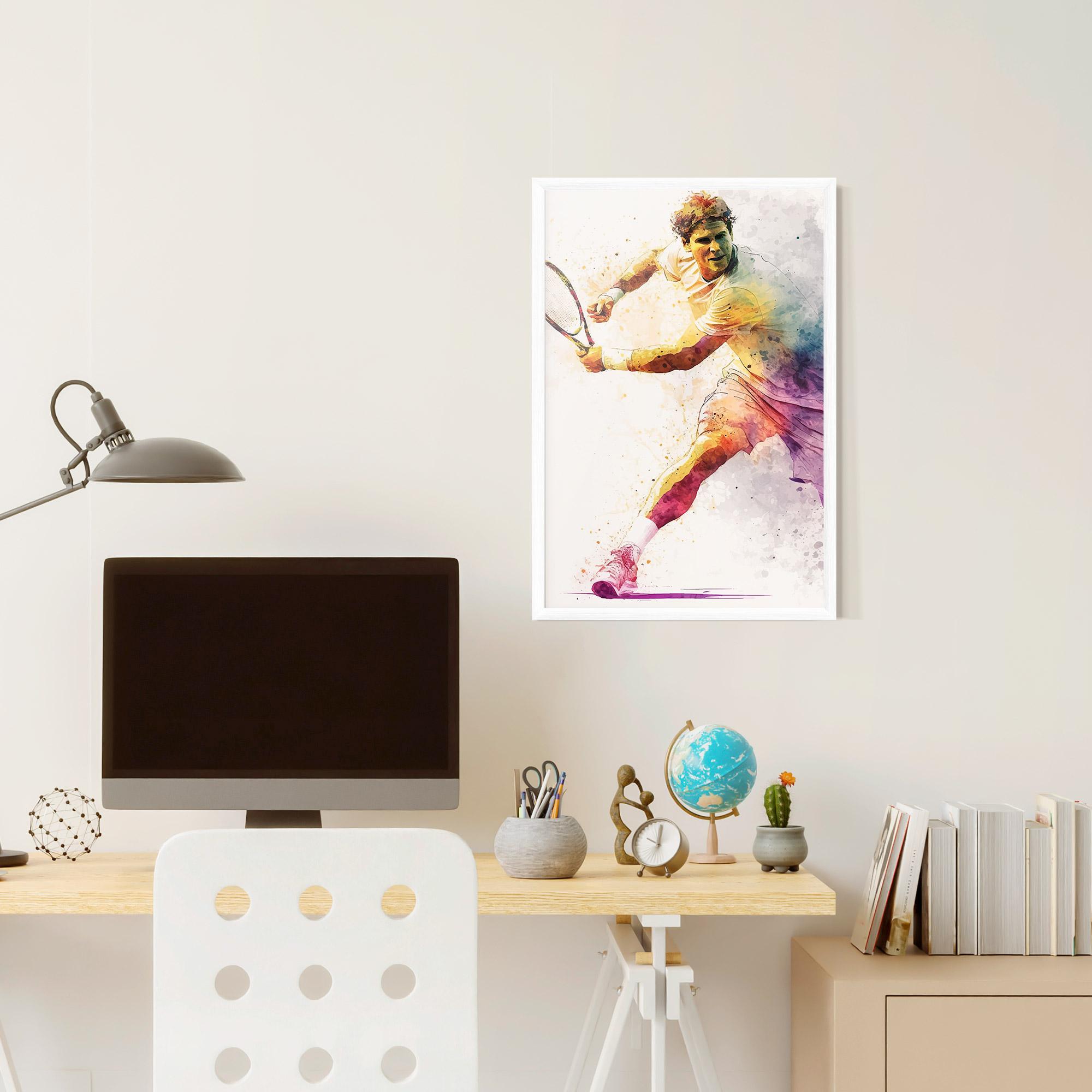 Gerahmte Poster Watercolor Tennis mockup 6