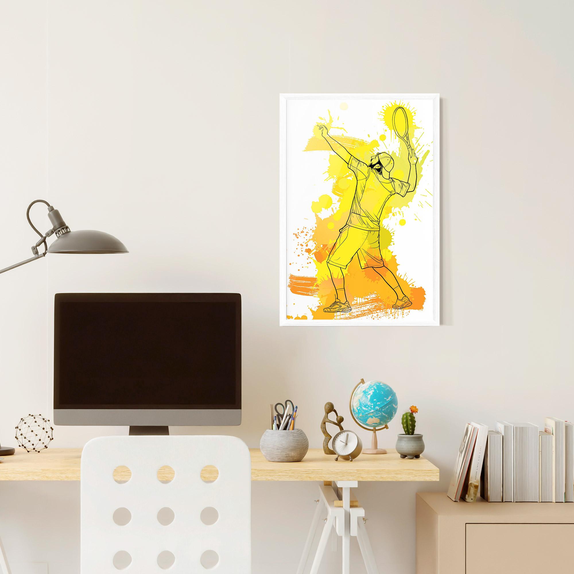 Gerahmte Poster Yellow Art Tennis mockup 6