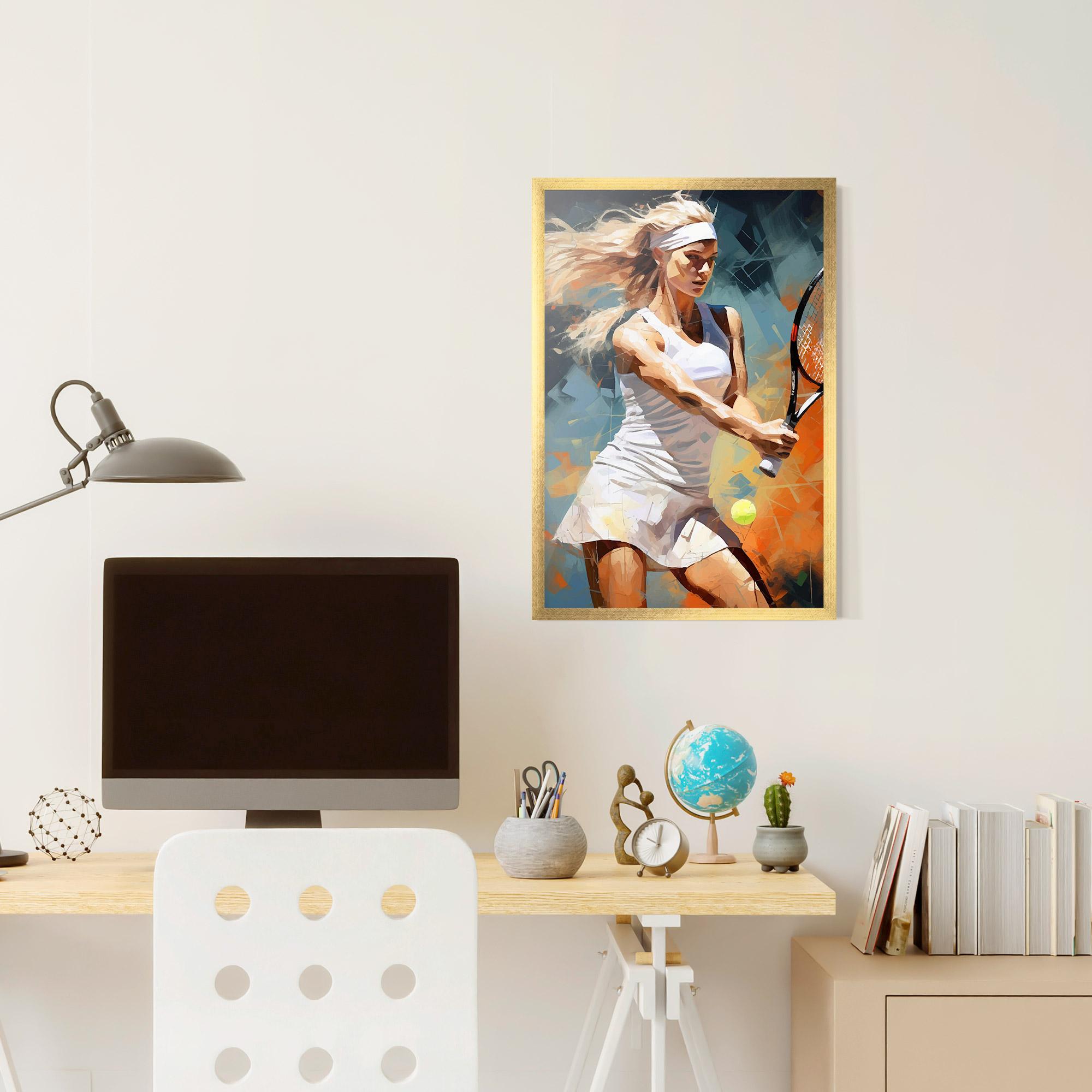 Gerahmte Poster Blonde Tennis Girl mockup 6