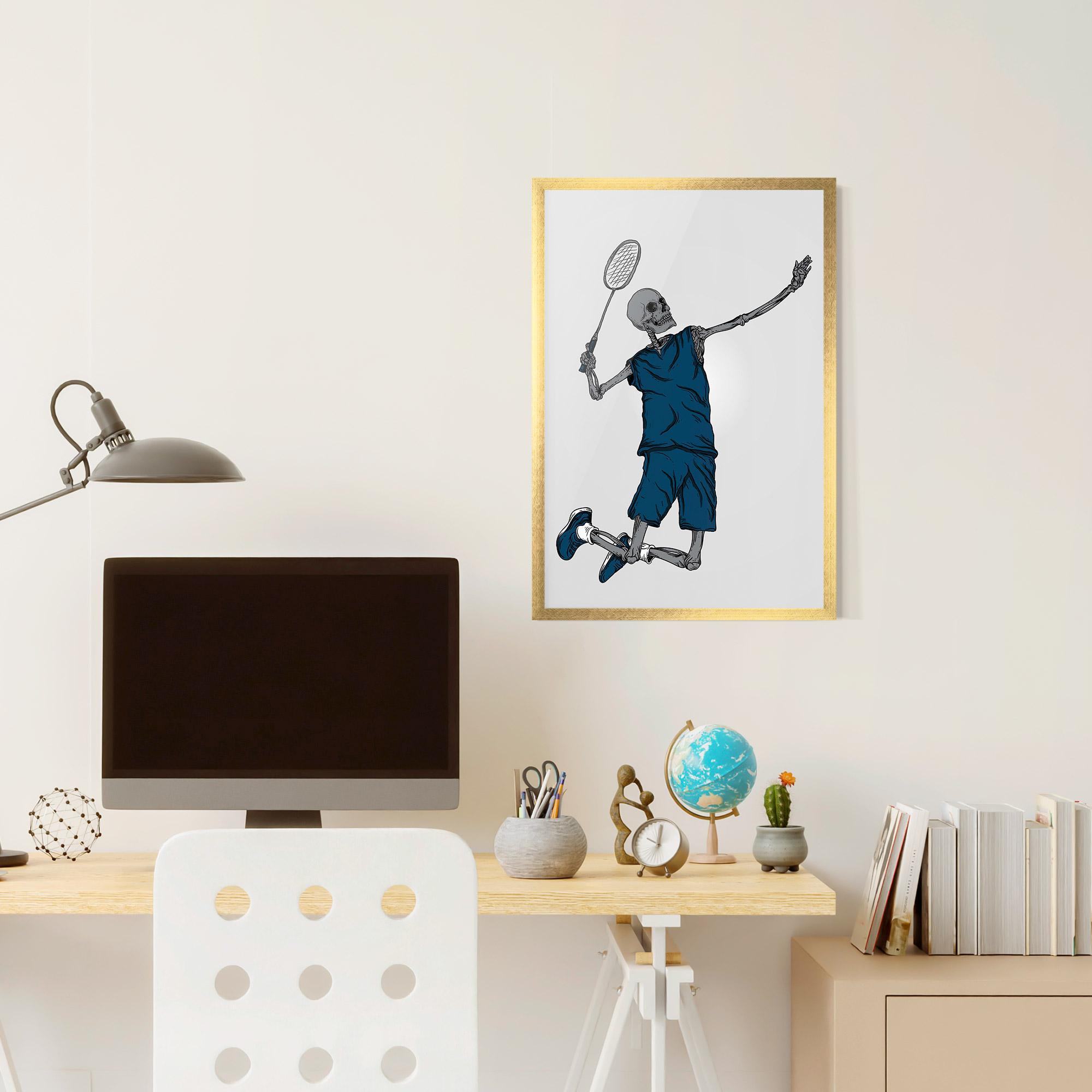 Gerahmte Poster Blue Skull Tennis mockup 6