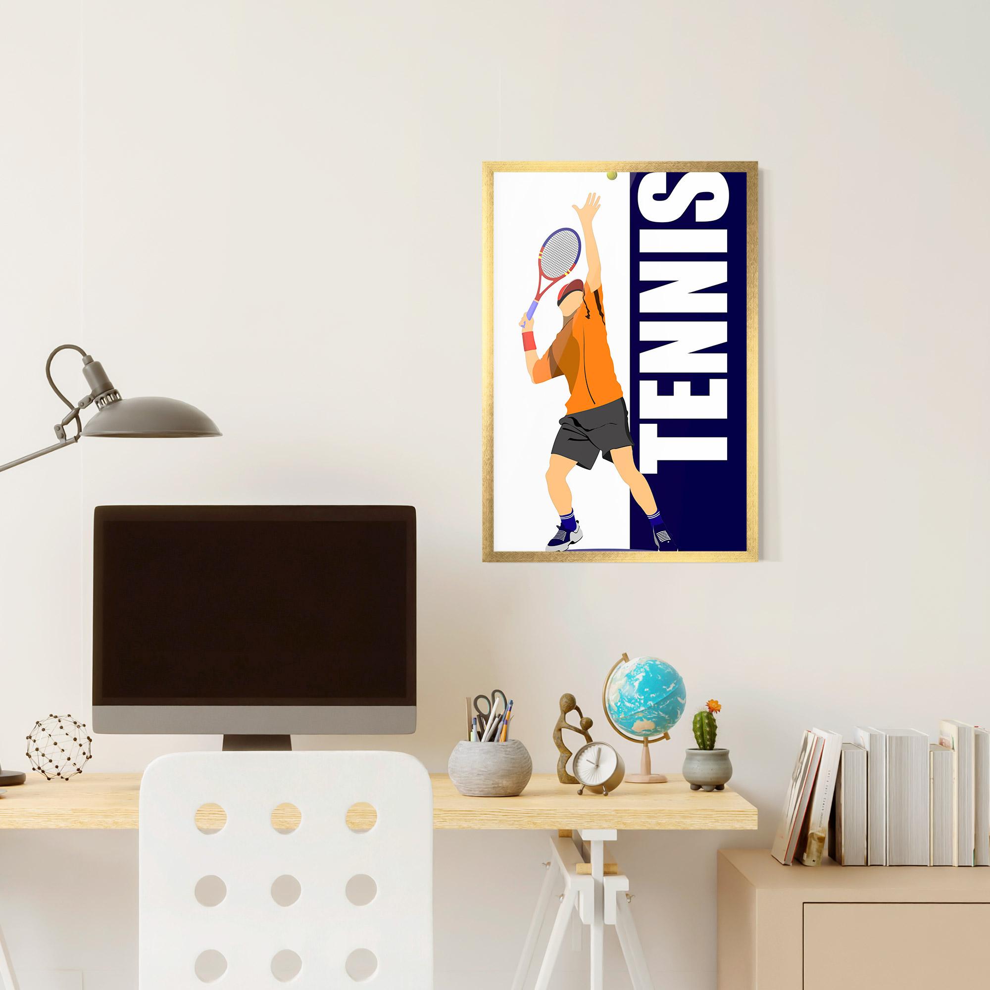 Gerahmte Poster Orange Tennis Player mockup 6