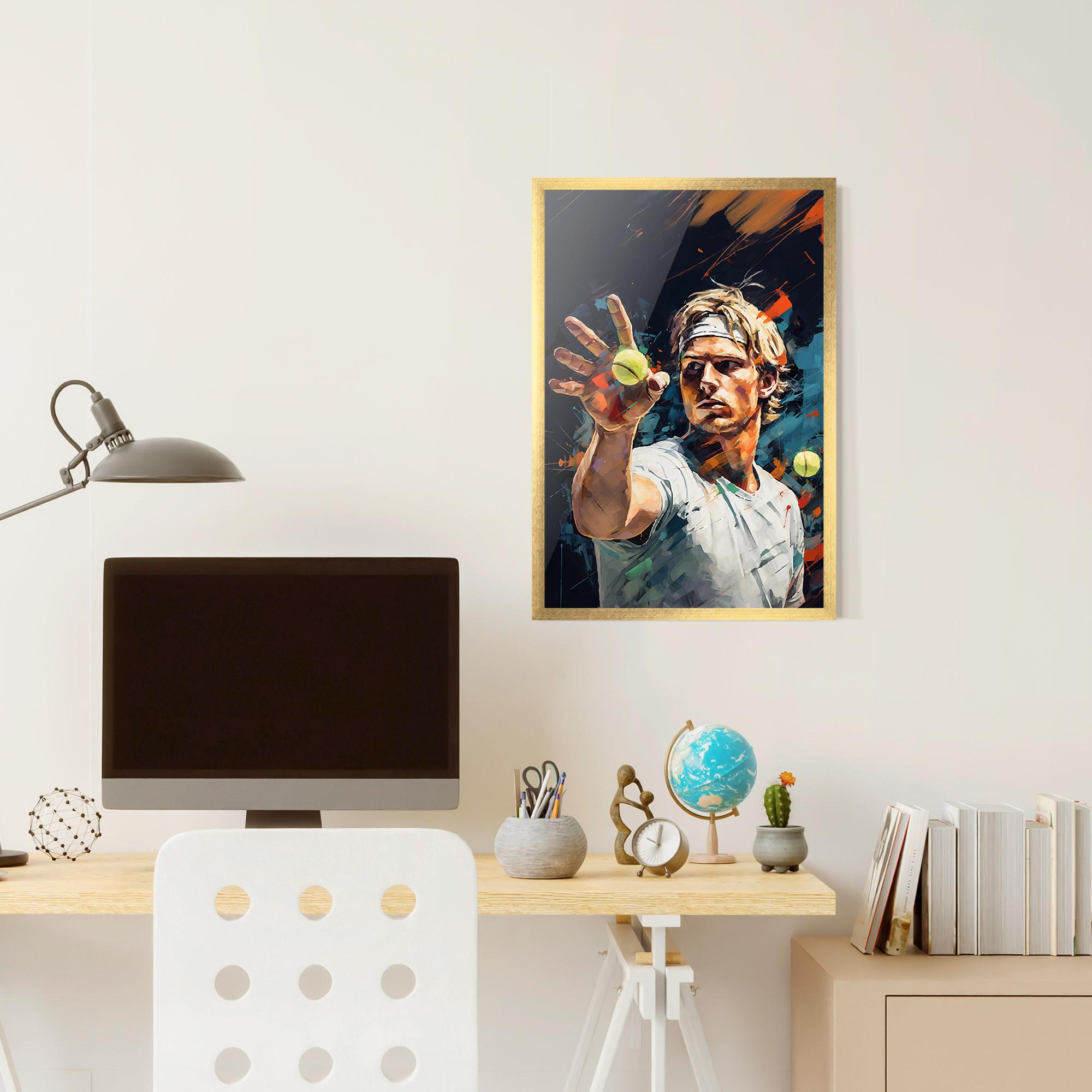 Gerahmte Poster Tennis Player Art mockup 6