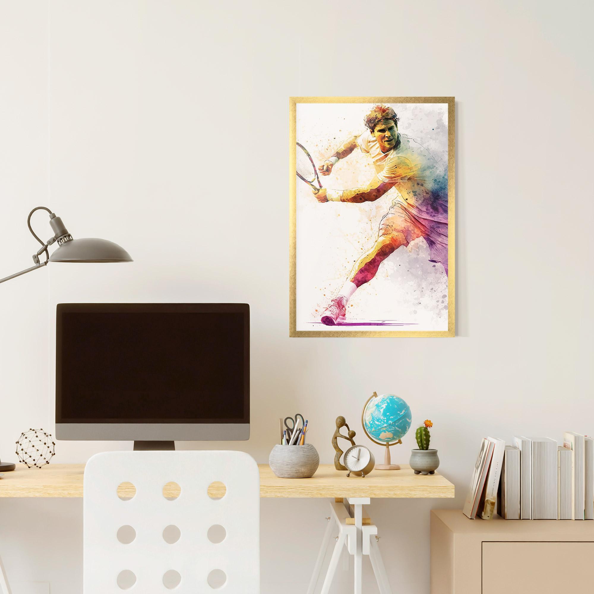 Gerahmte Poster Watercolor Tennis mockup 6