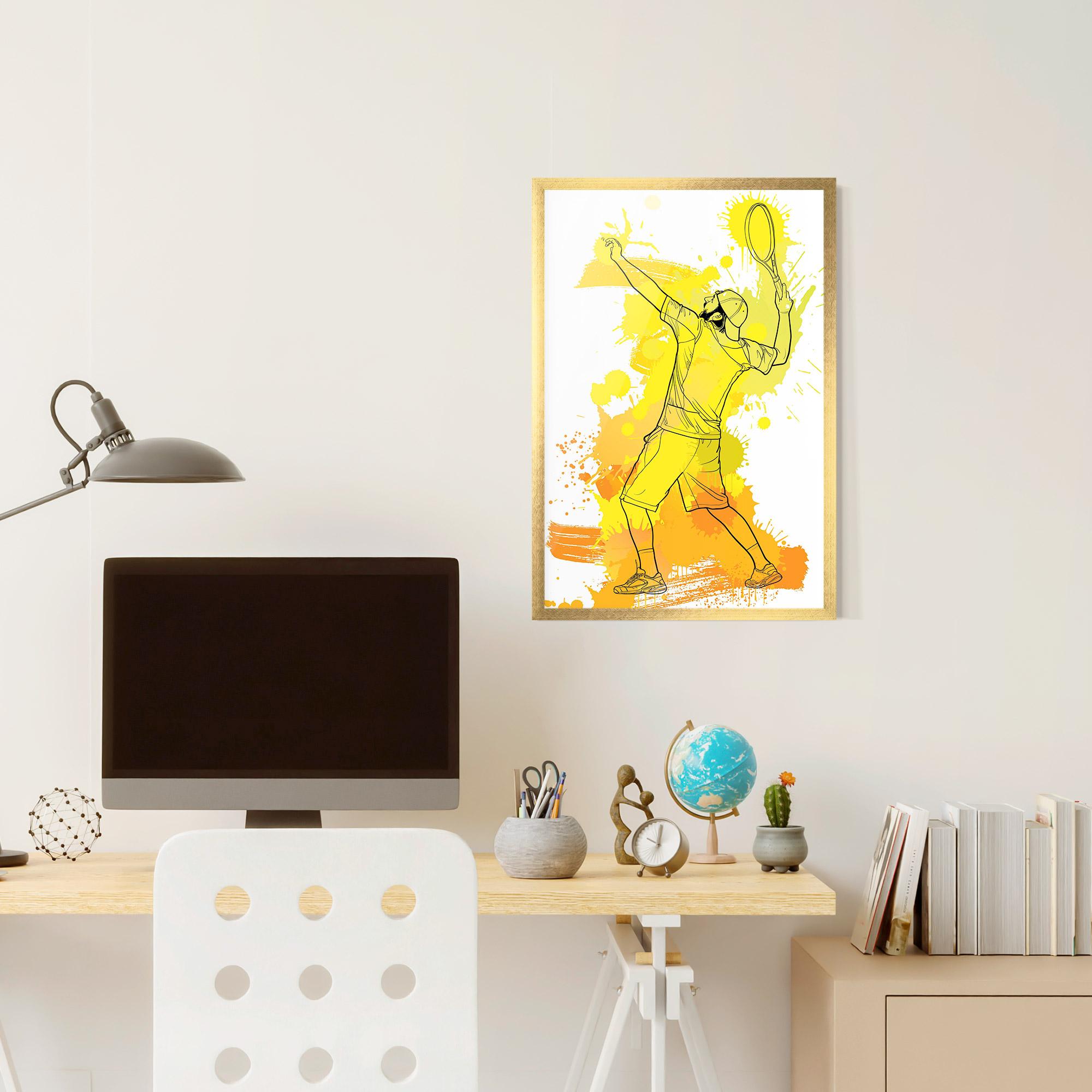 Gerahmte Poster Yellow Art Tennis mockup 6