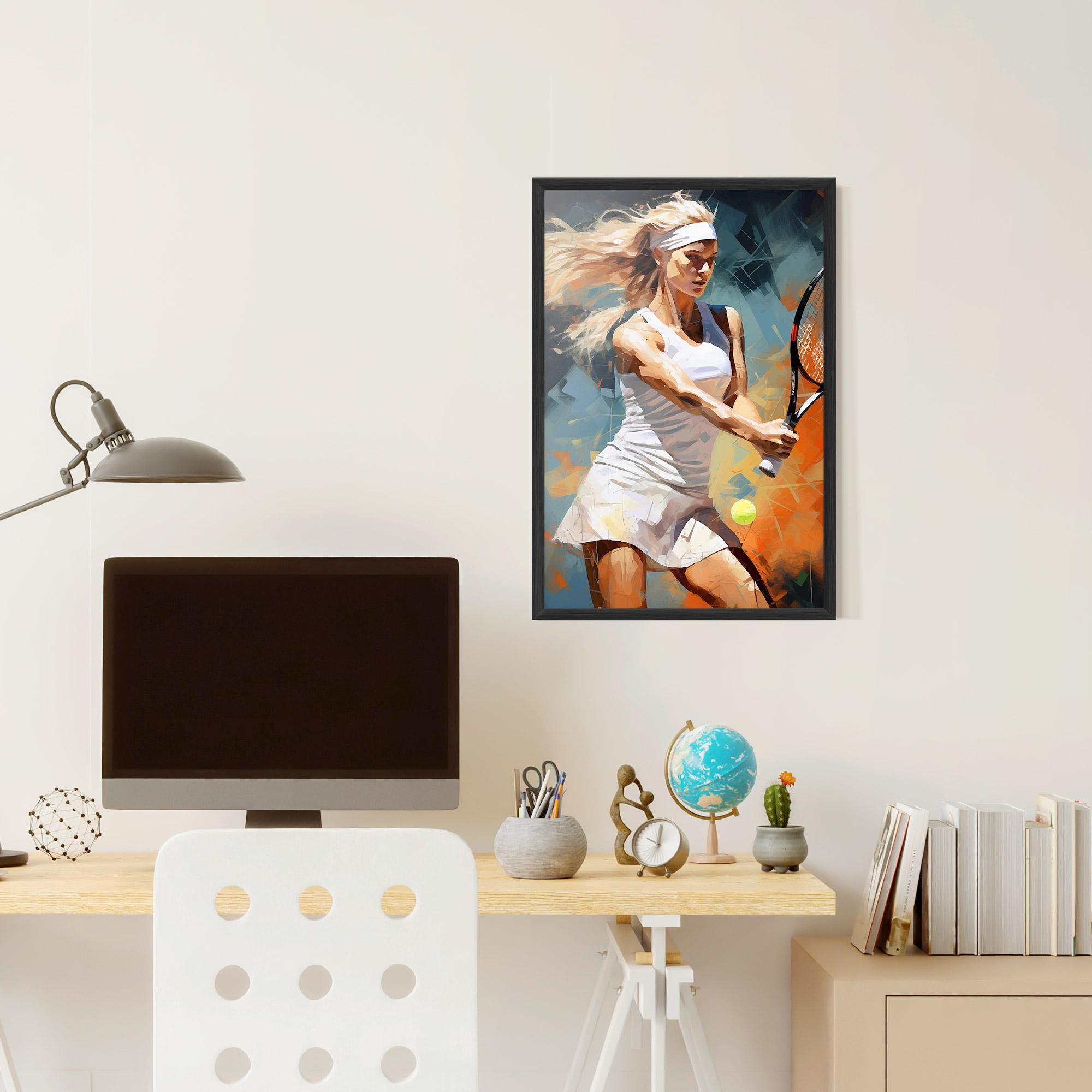 Gerahmte Poster Blonde Tennis Girl mockup 6