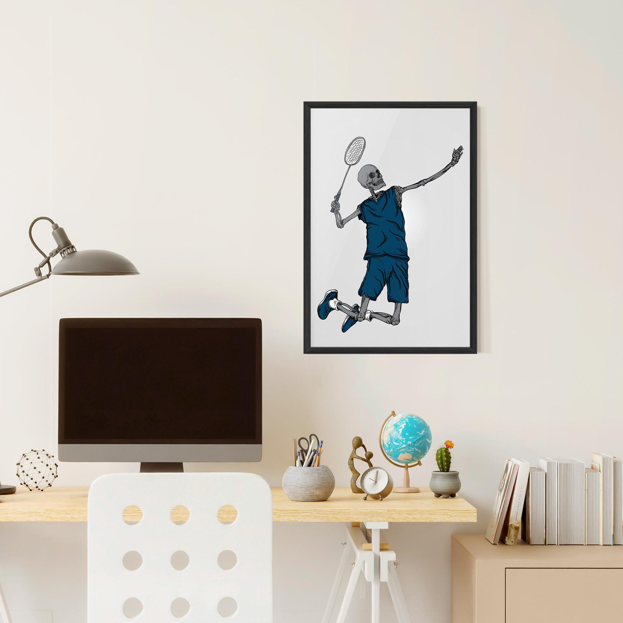 Gerahmte Poster Blue Skull Tennis mockup 6