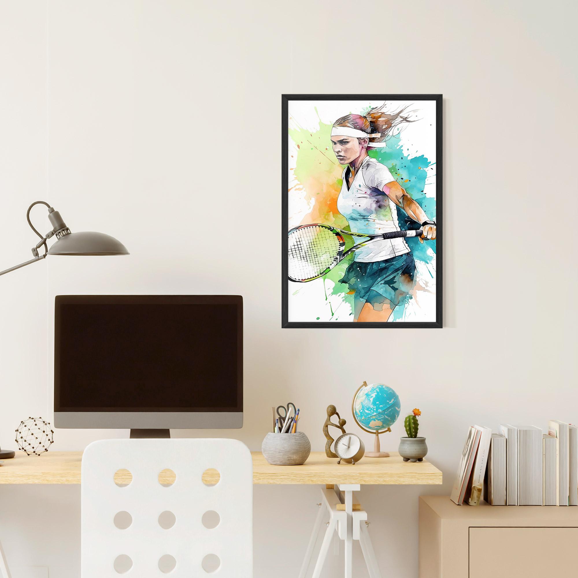Gerahmte Poster Green Blue Tennis mockup 6