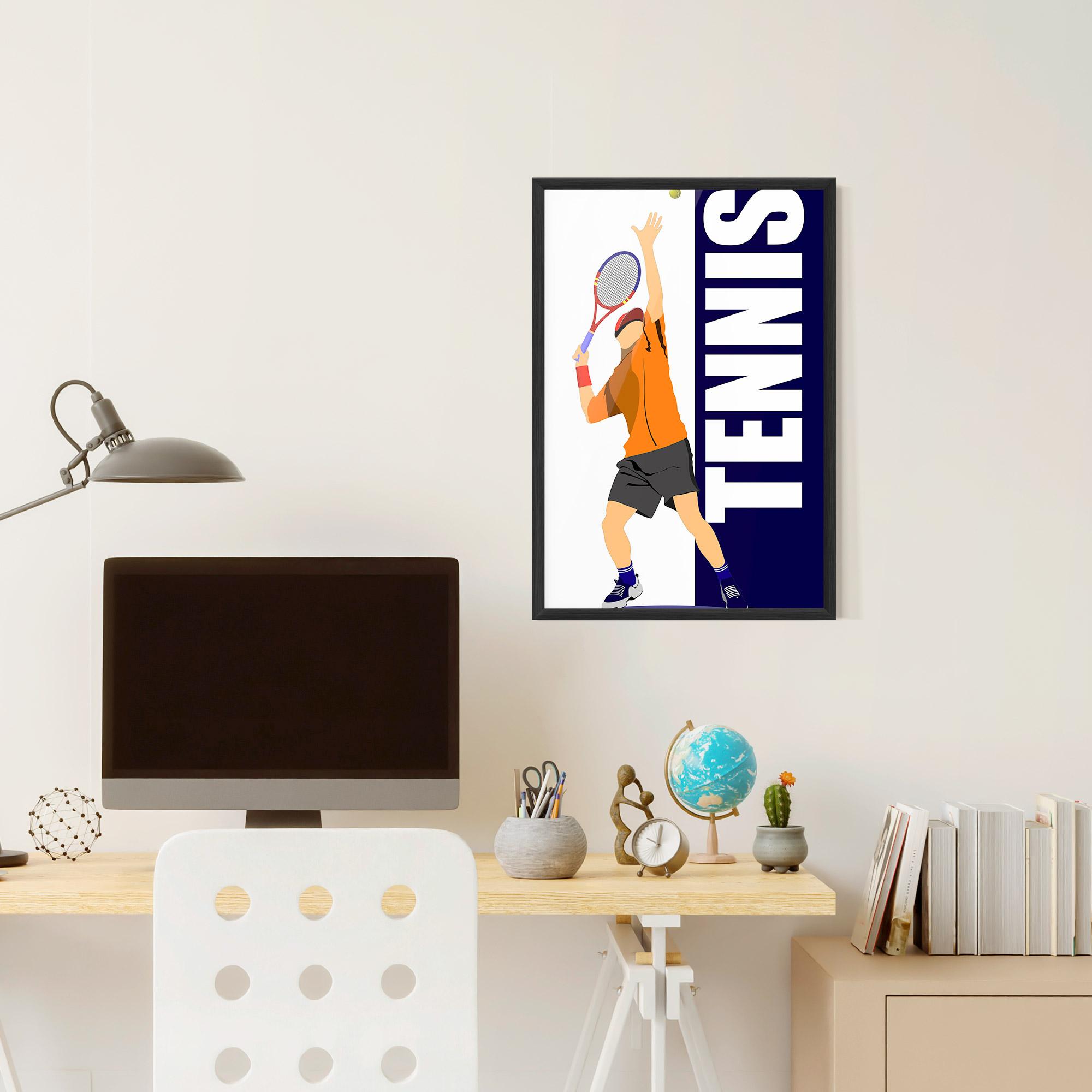 Gerahmte Poster Orange Tennis Player mockup 6