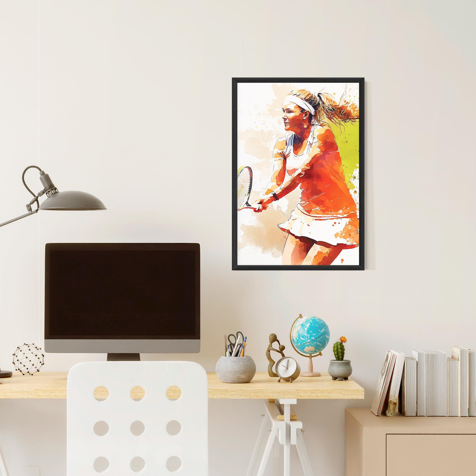Gerahmte Poster Orange Watercolor Tennis mockup 6