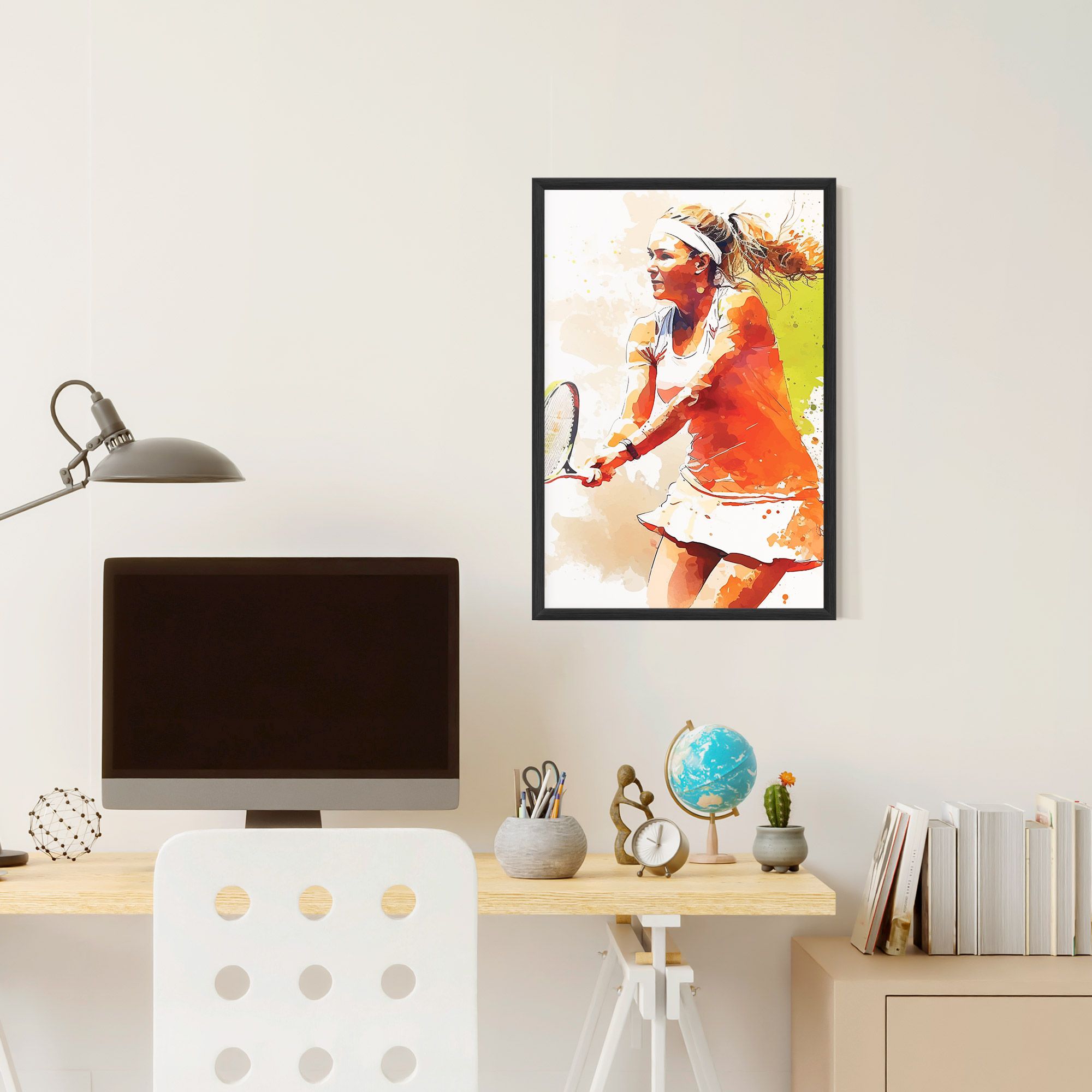 Orange Watercolor Tennis mockup 6