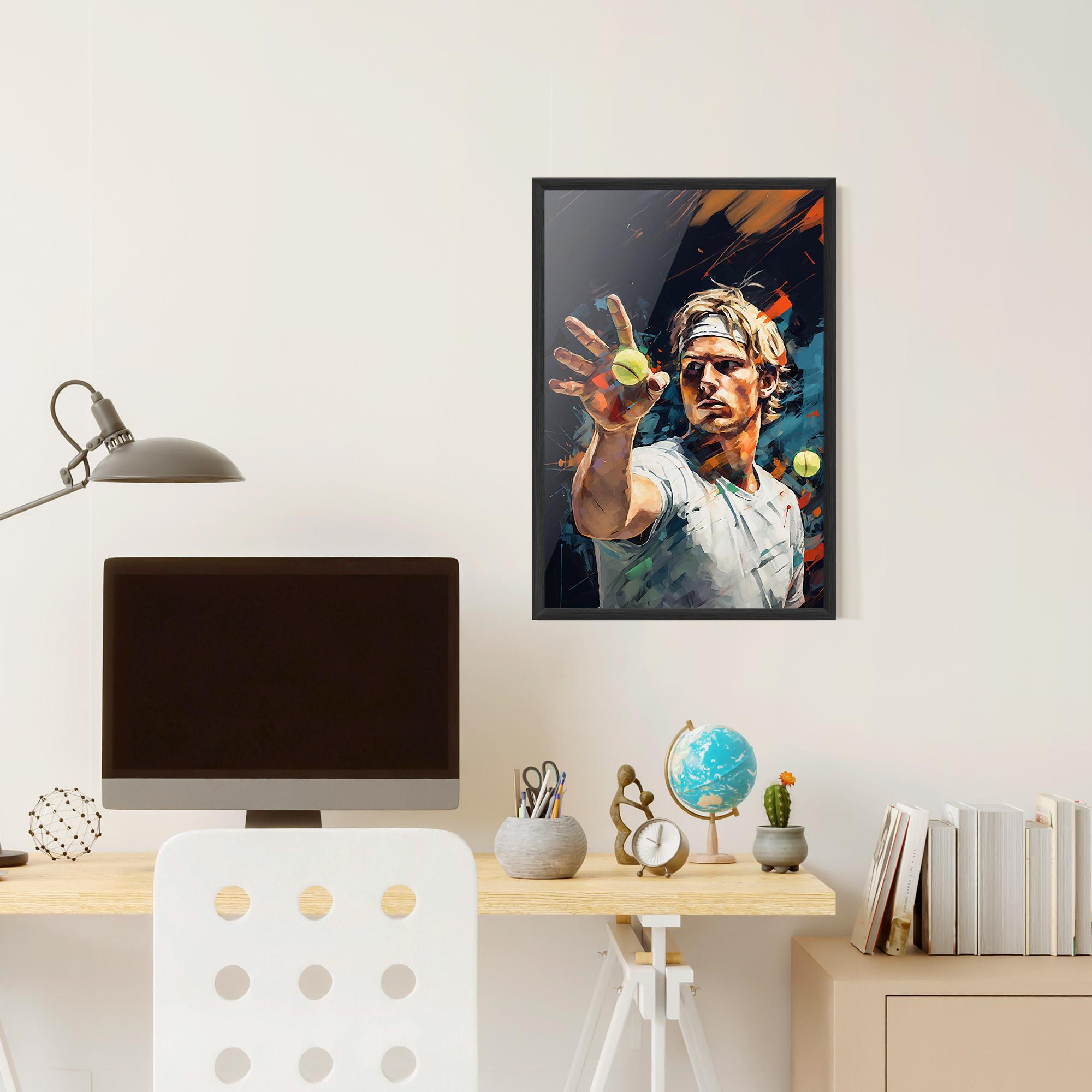 Gerahmte Poster Tennis Player Art mockup 6