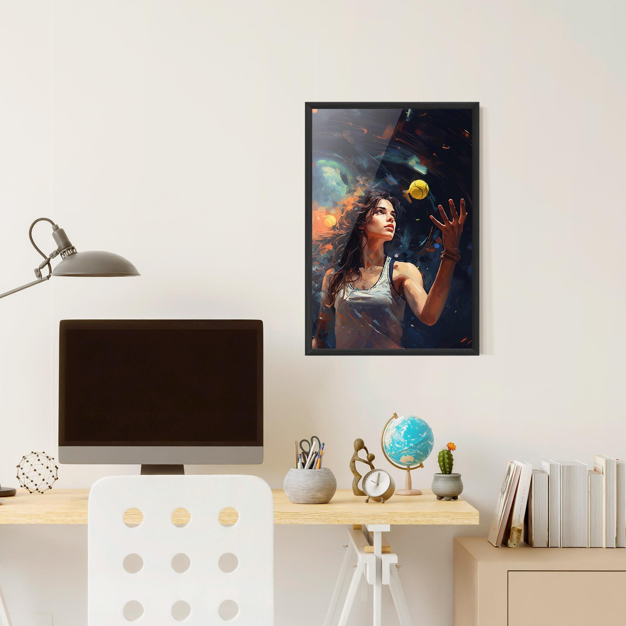 Gerahmte Poster Tennis Pretty Girl mockup 6