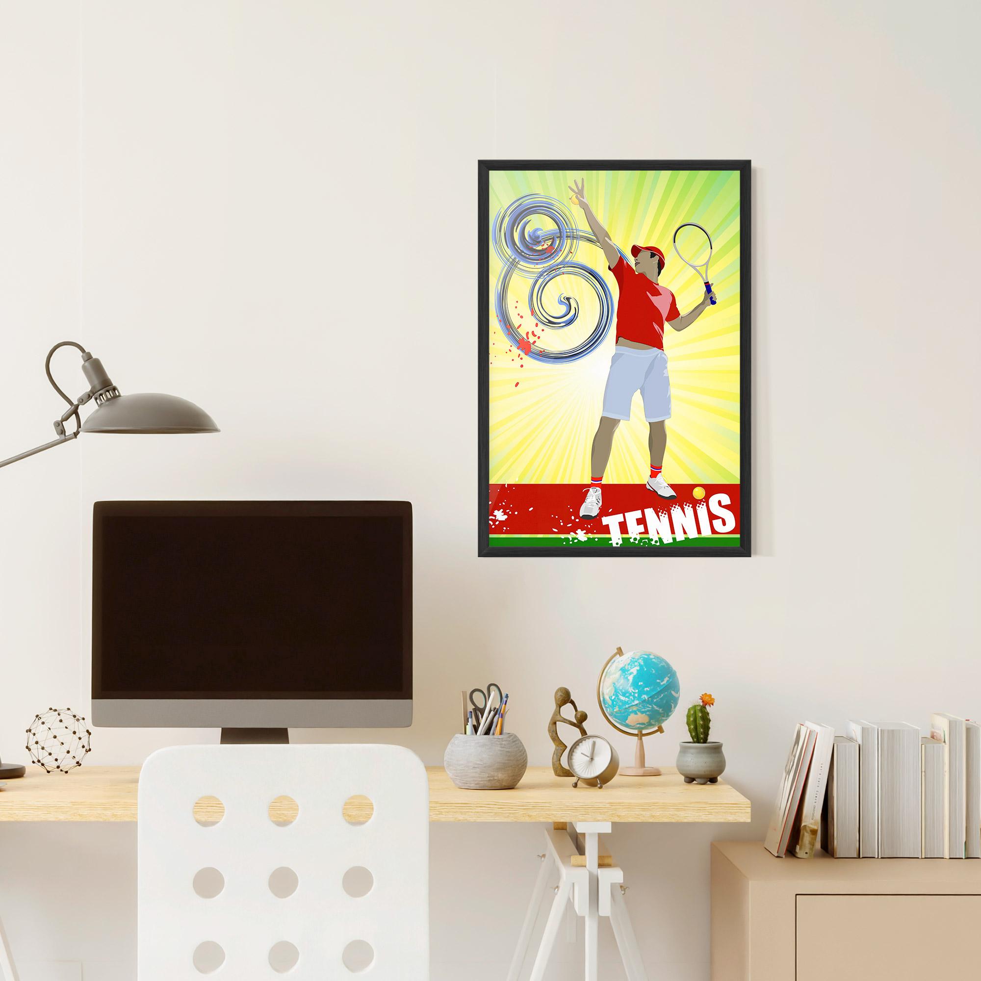 Gerahmte Poster Tennis Spiral mockup 6