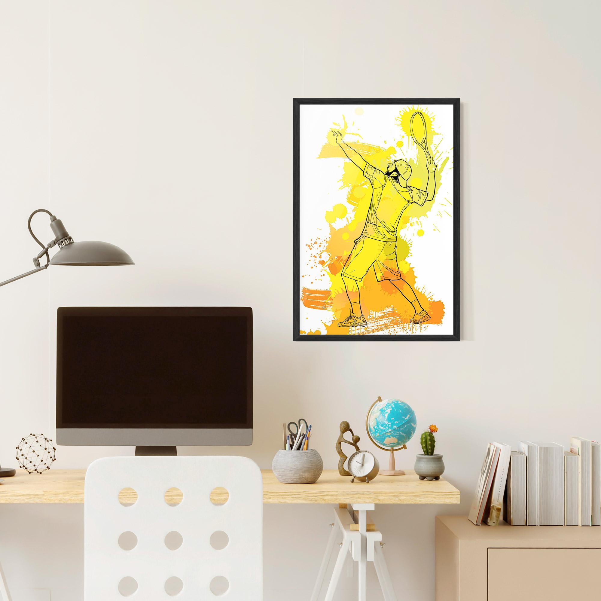 Gerahmte Poster Yellow Art Tennis mockup 6