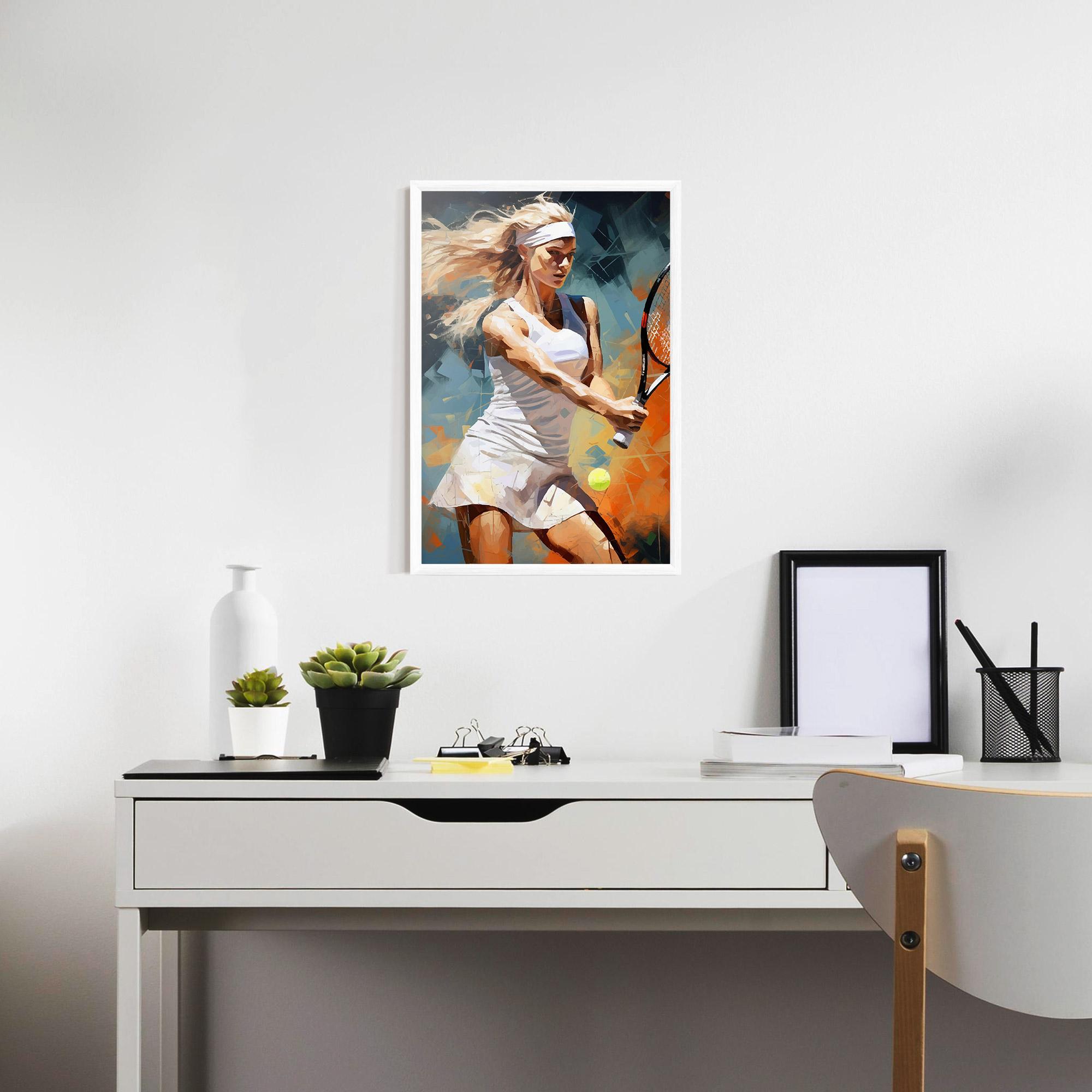 Gerahmte Poster Blonde Tennis Girl mockup 7