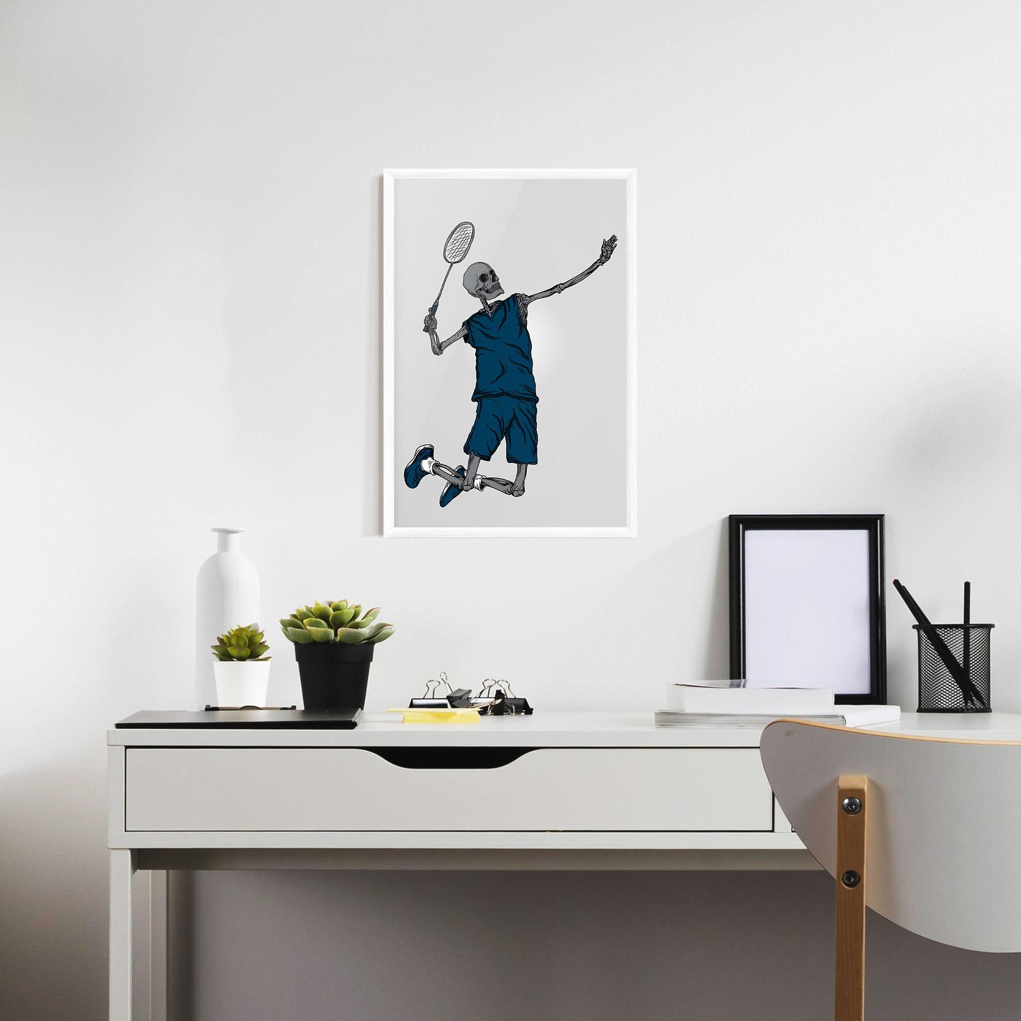 Gerahmte Poster Blue Skull Tennis mockup 7
