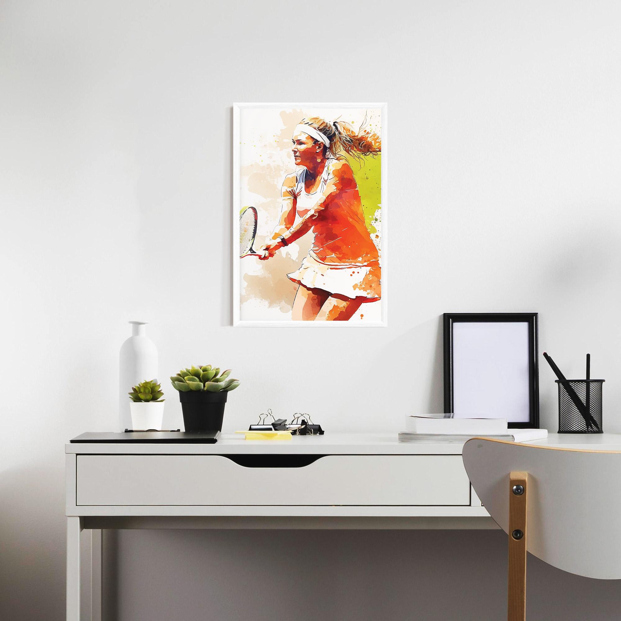 Gerahmte Poster Orange Watercolor Tennis mockup 7