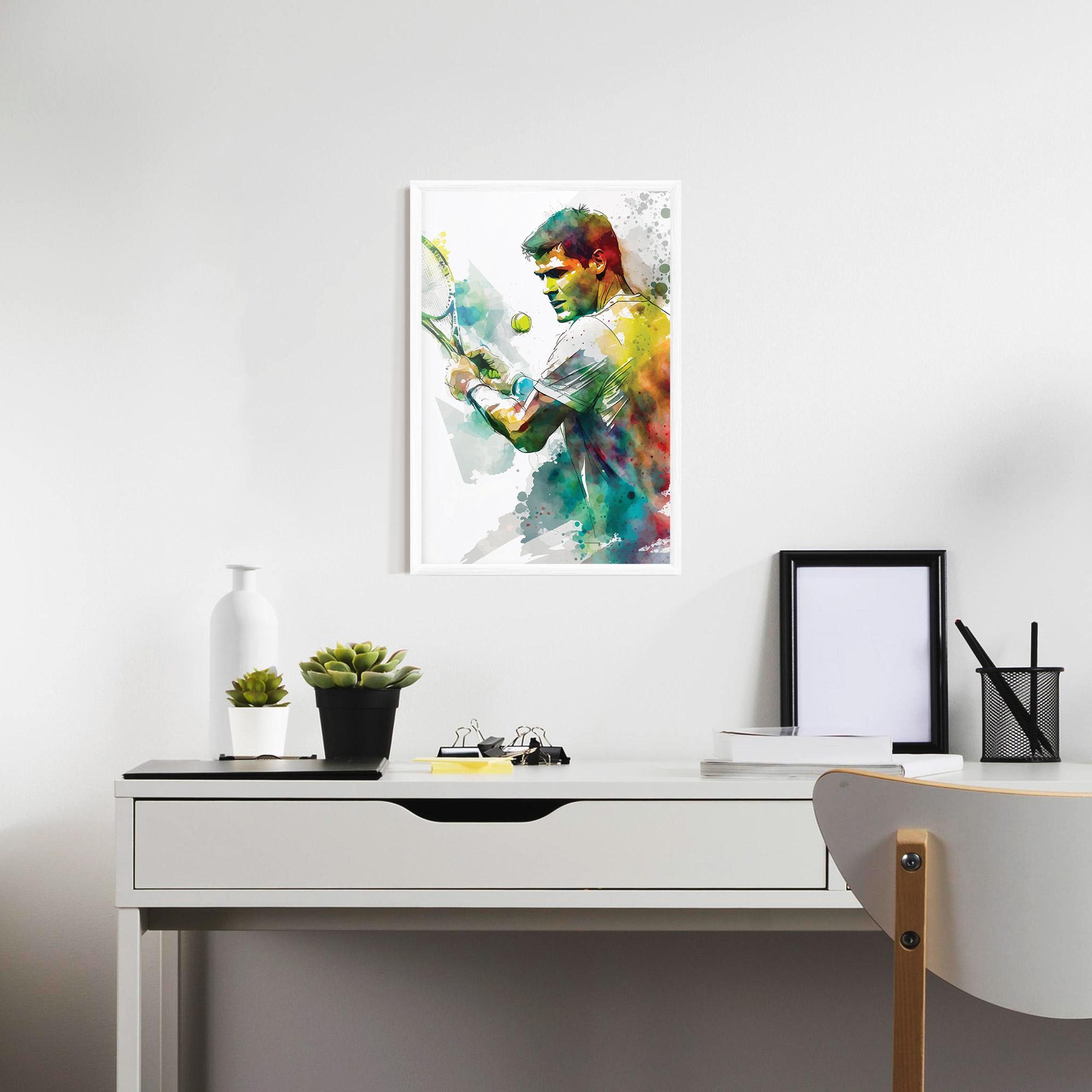 Gerahmte Poster Tenis Watercolor mockup 7