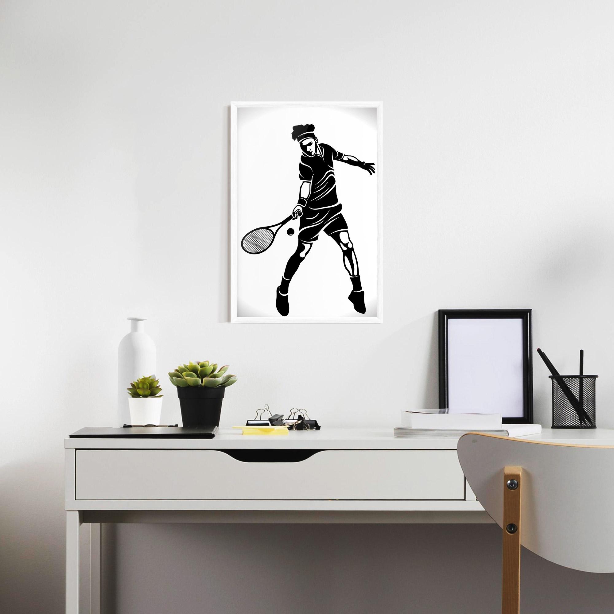 Gerahmte Poster Tennis Player Line mockup 7
