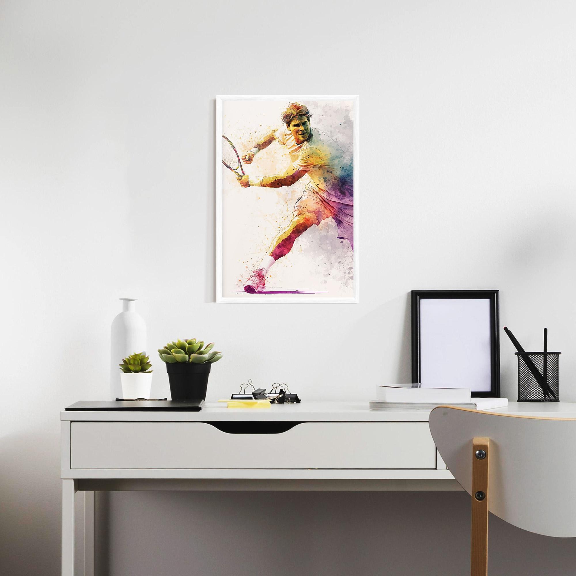 Gerahmte Poster Watercolor Tennis mockup 7