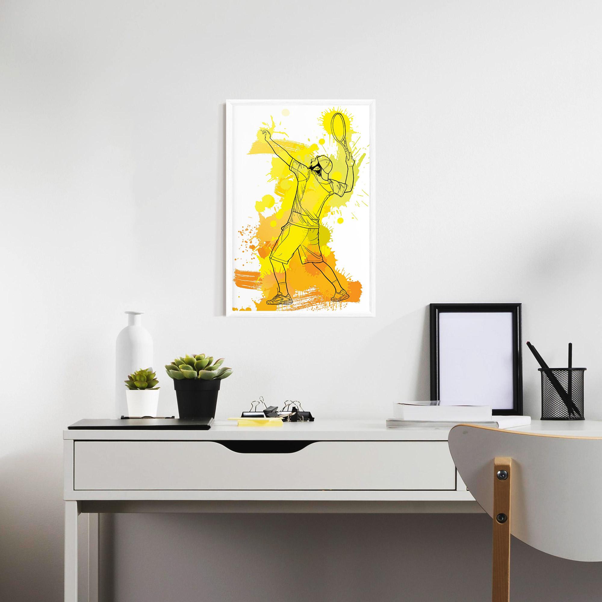 Gerahmte Poster Yellow Art Tennis mockup 7