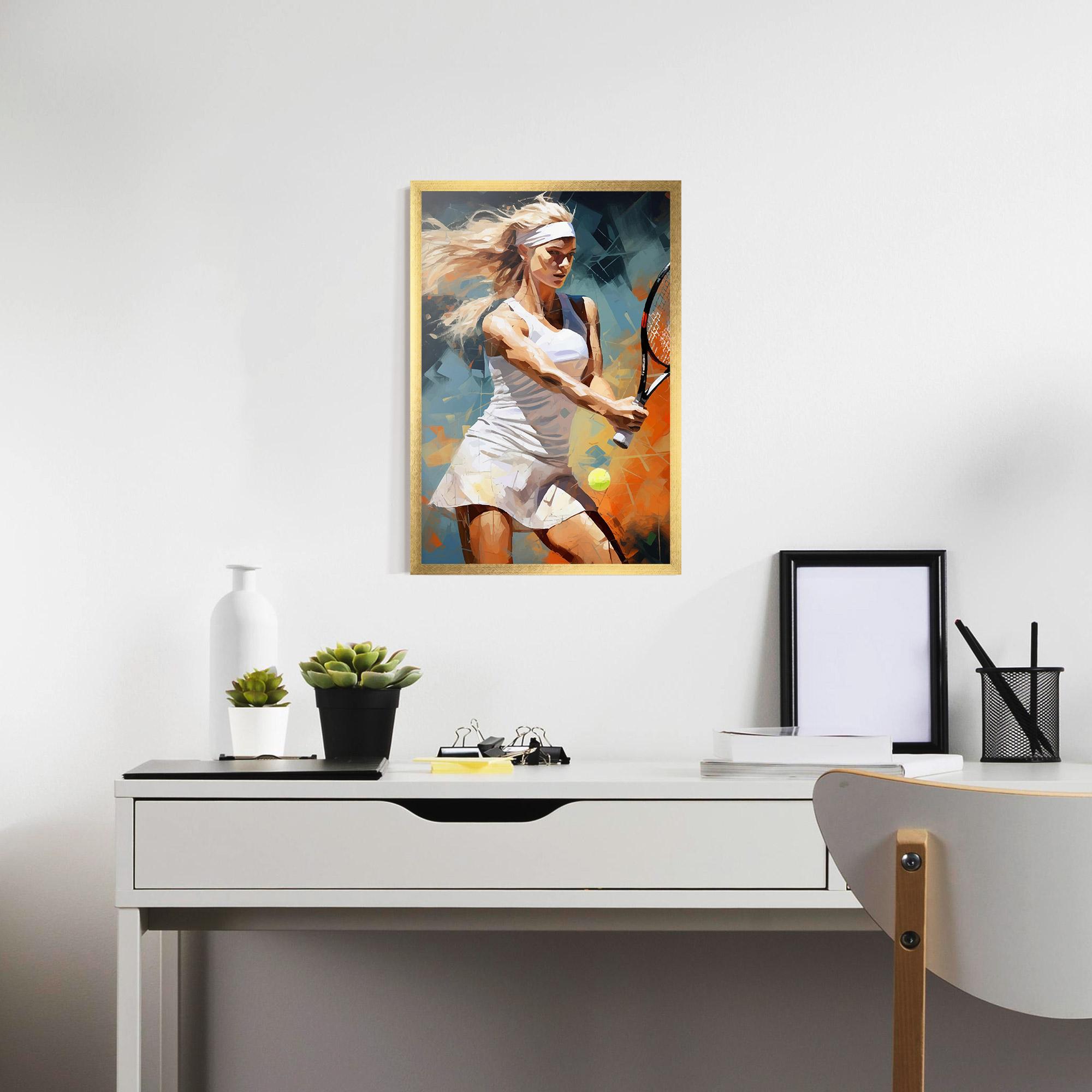 Gerahmte Poster Blonde Tennis Girl mockup 7