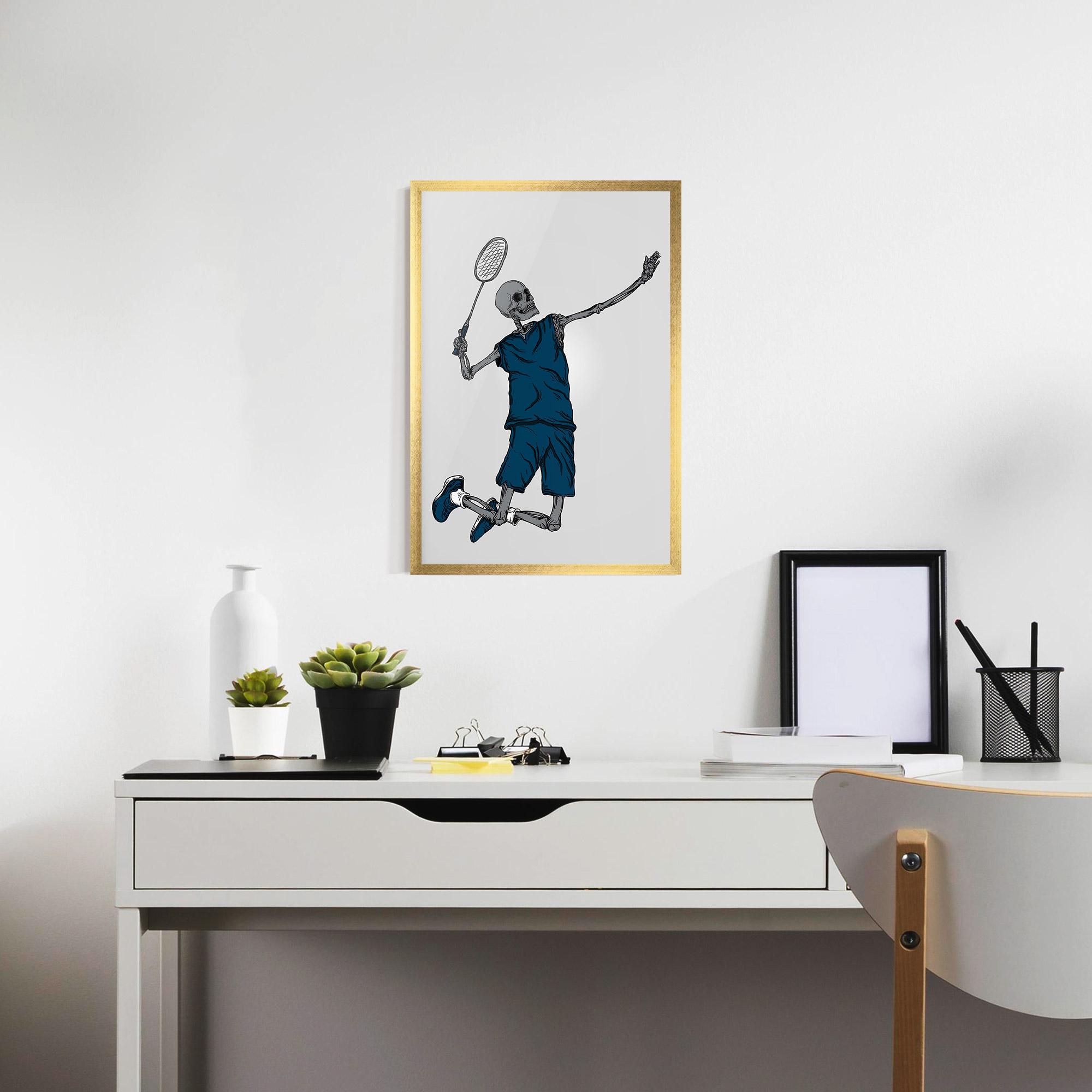 Gerahmte Poster Blue Skull Tennis mockup 7