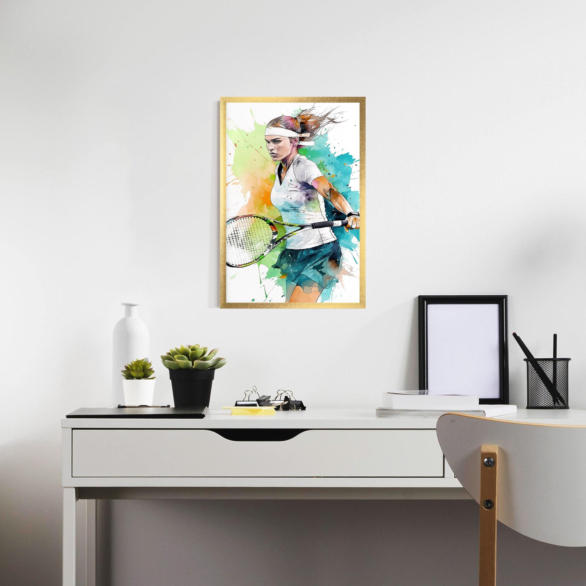 Gerahmte Poster Green Blue Tennis mockup 7