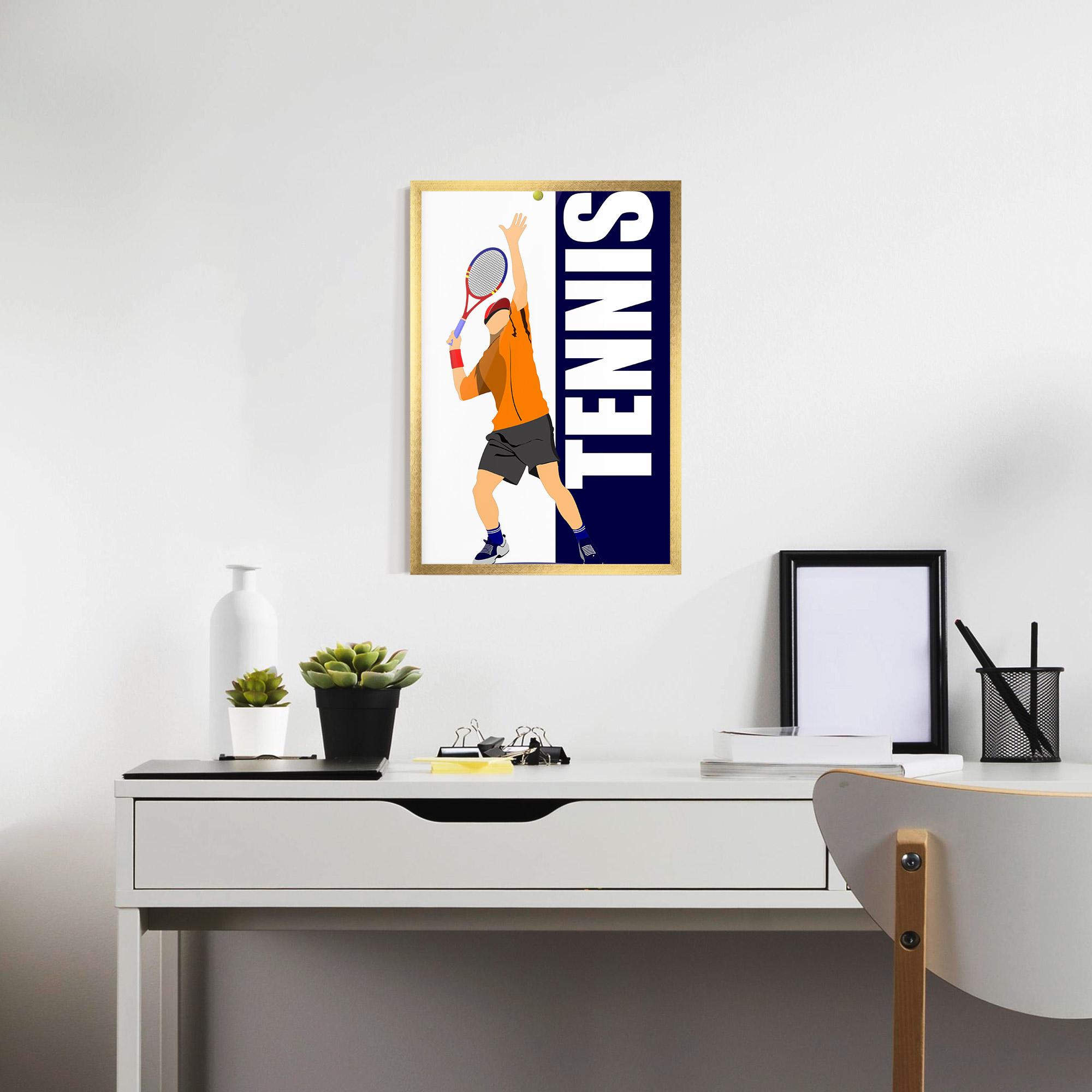 Gerahmte Poster Orange Tennis Player mockup 7
