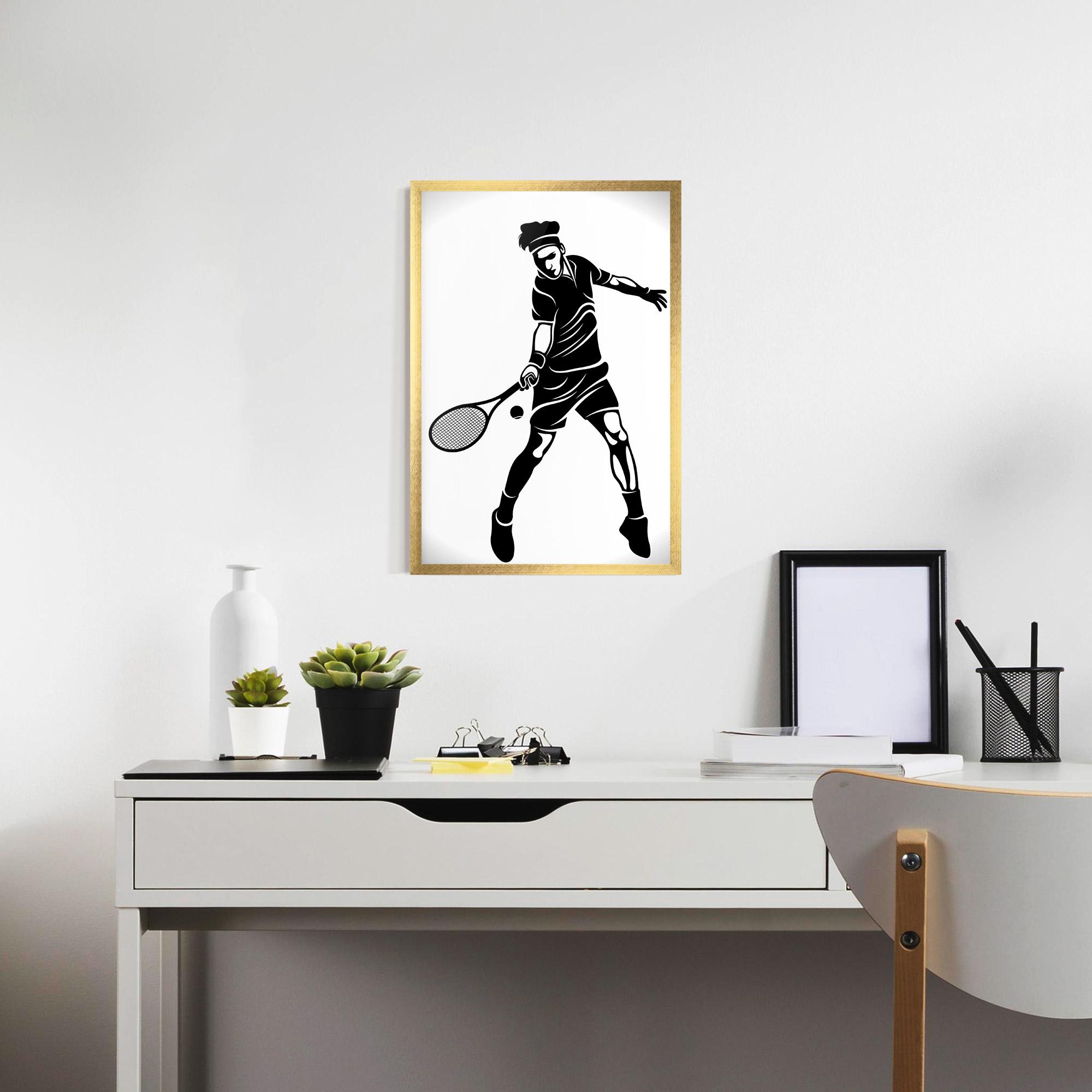 Gerahmte Poster Tennis Player Line mockup 7