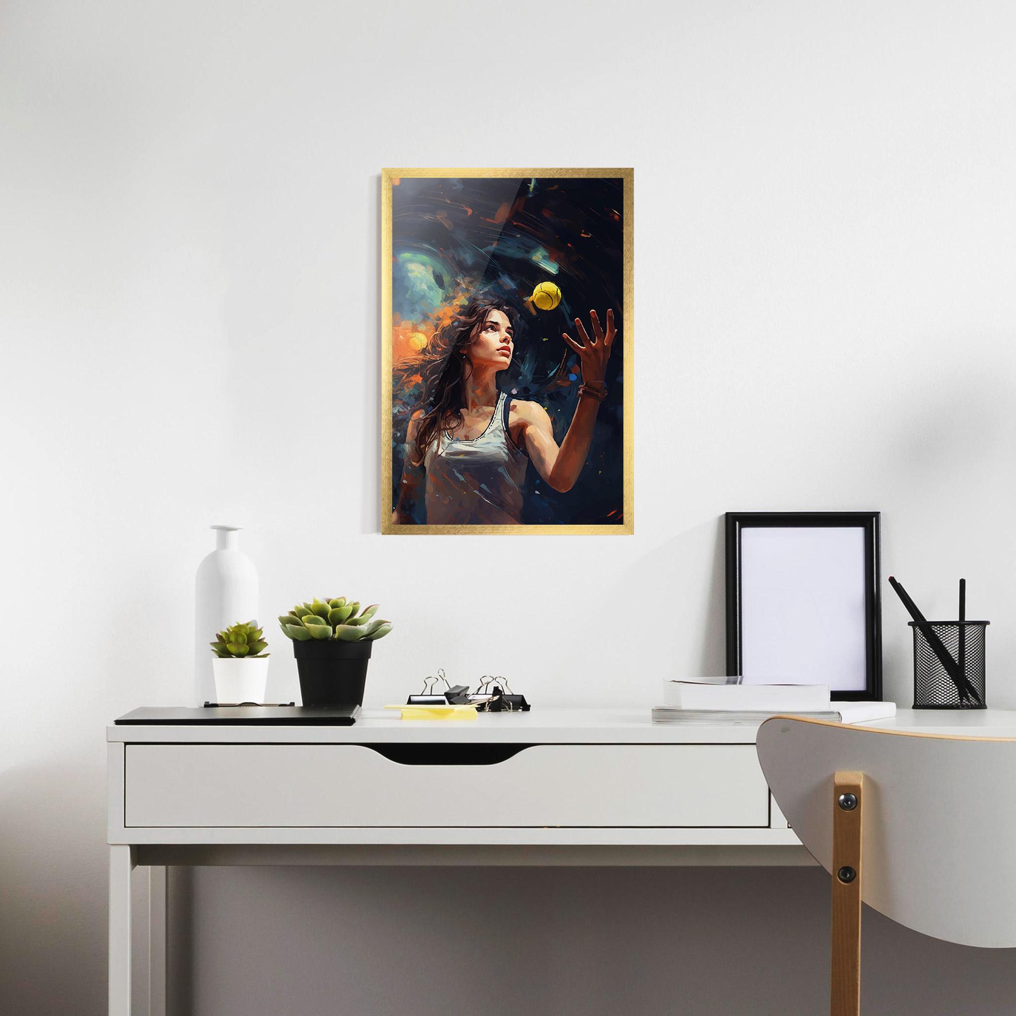 Gerahmte Poster Tennis Pretty Girl mockup 7