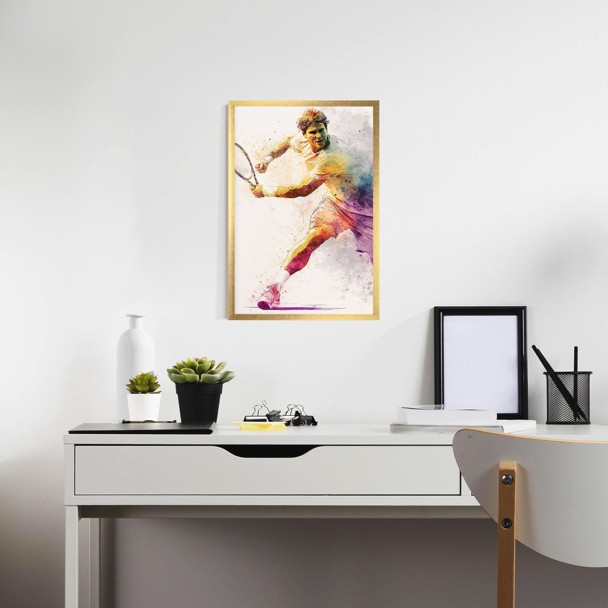 Gerahmte Poster Watercolor Tennis mockup 7